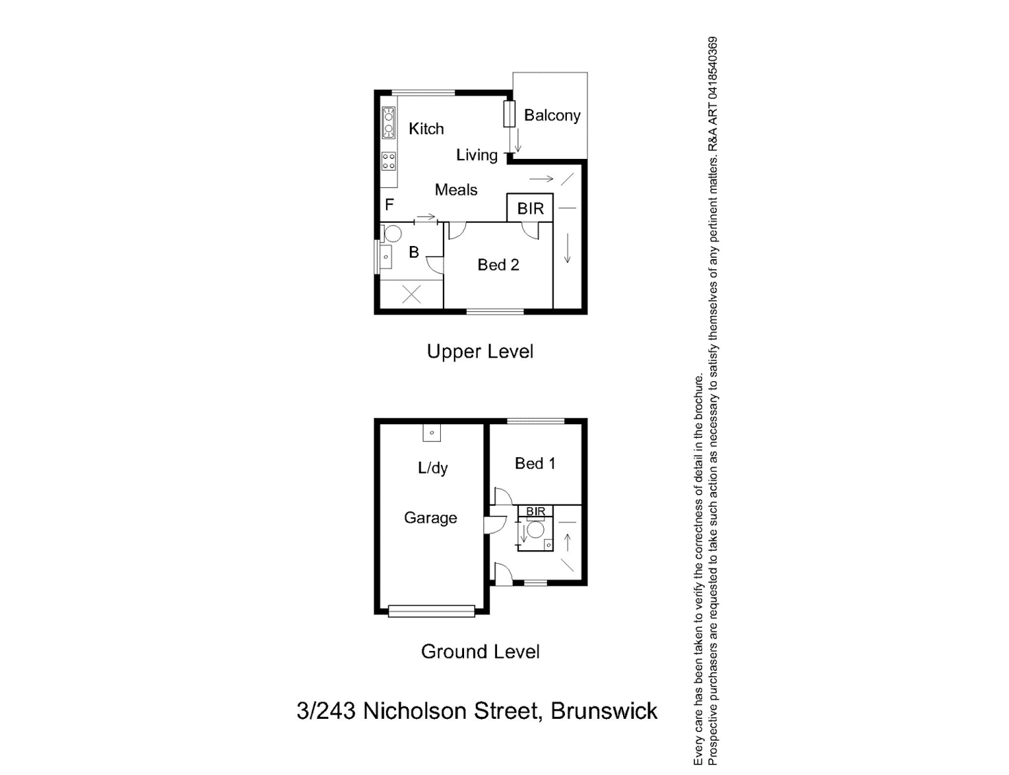 Floorplan of Homely townhouse listing, 1/243 Nicholson Street, Brunswick East VIC 3057