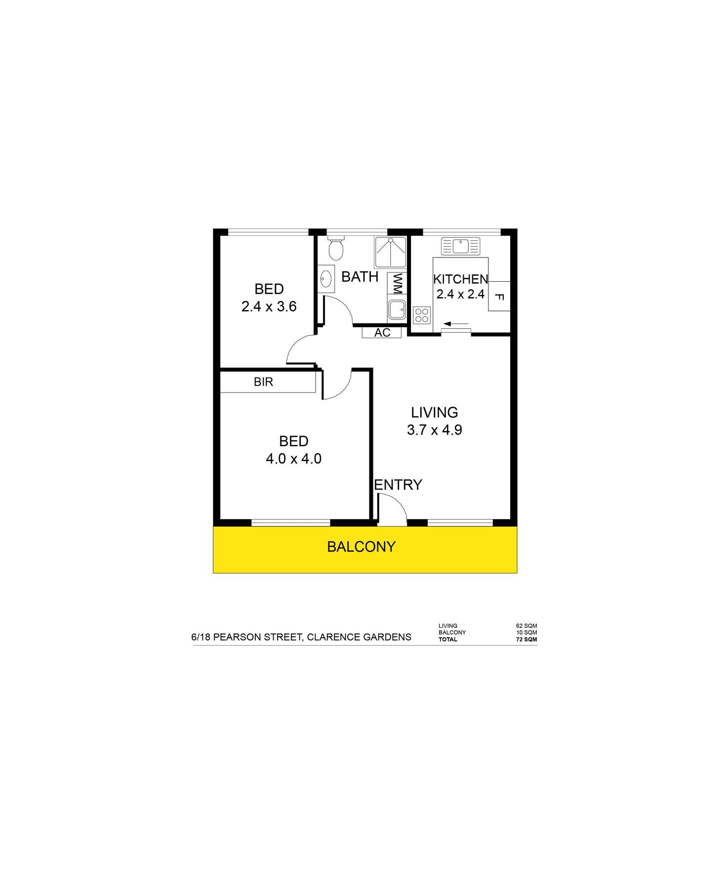 Floorplan of Homely unit listing, 6/18 Pearson Street, Clarence Gardens SA 5039