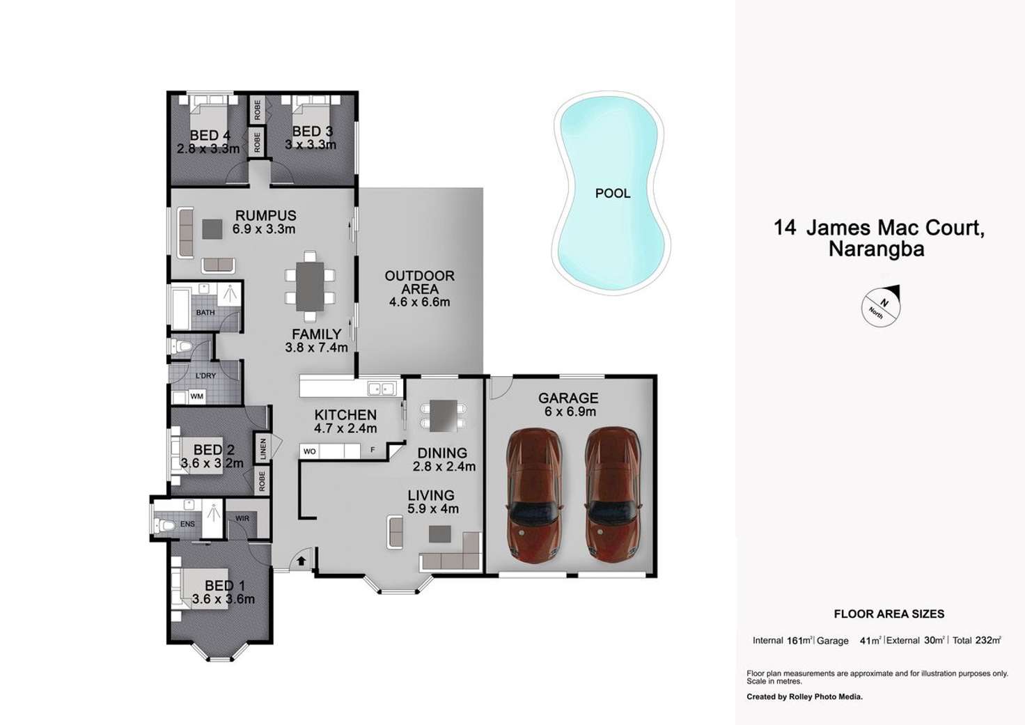 Floorplan of Homely house listing, 14 James Mac Court, Narangba QLD 4504