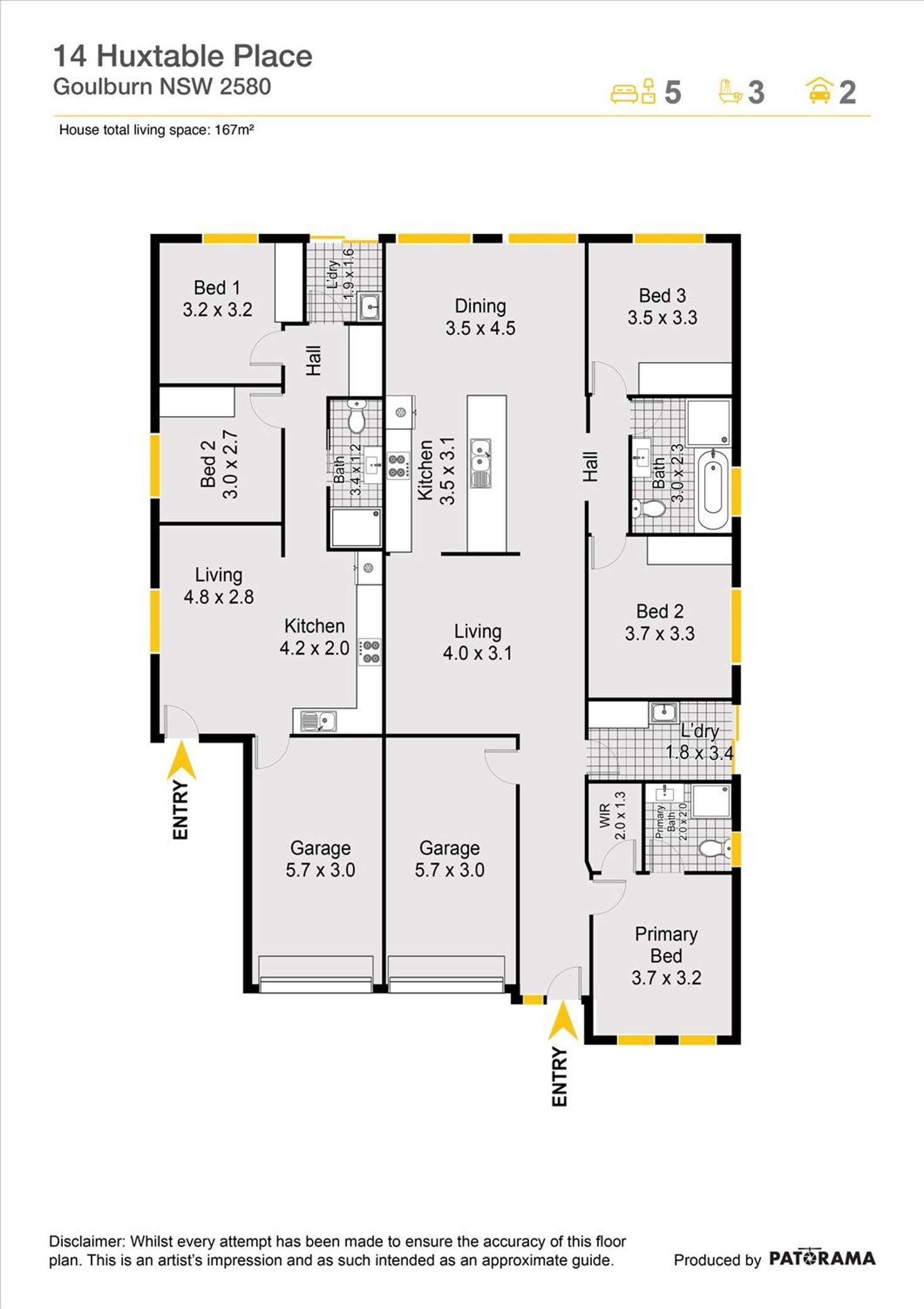 Floorplan of Homely house listing, 14 & 14A Huxtable Place, Goulburn NSW 2580