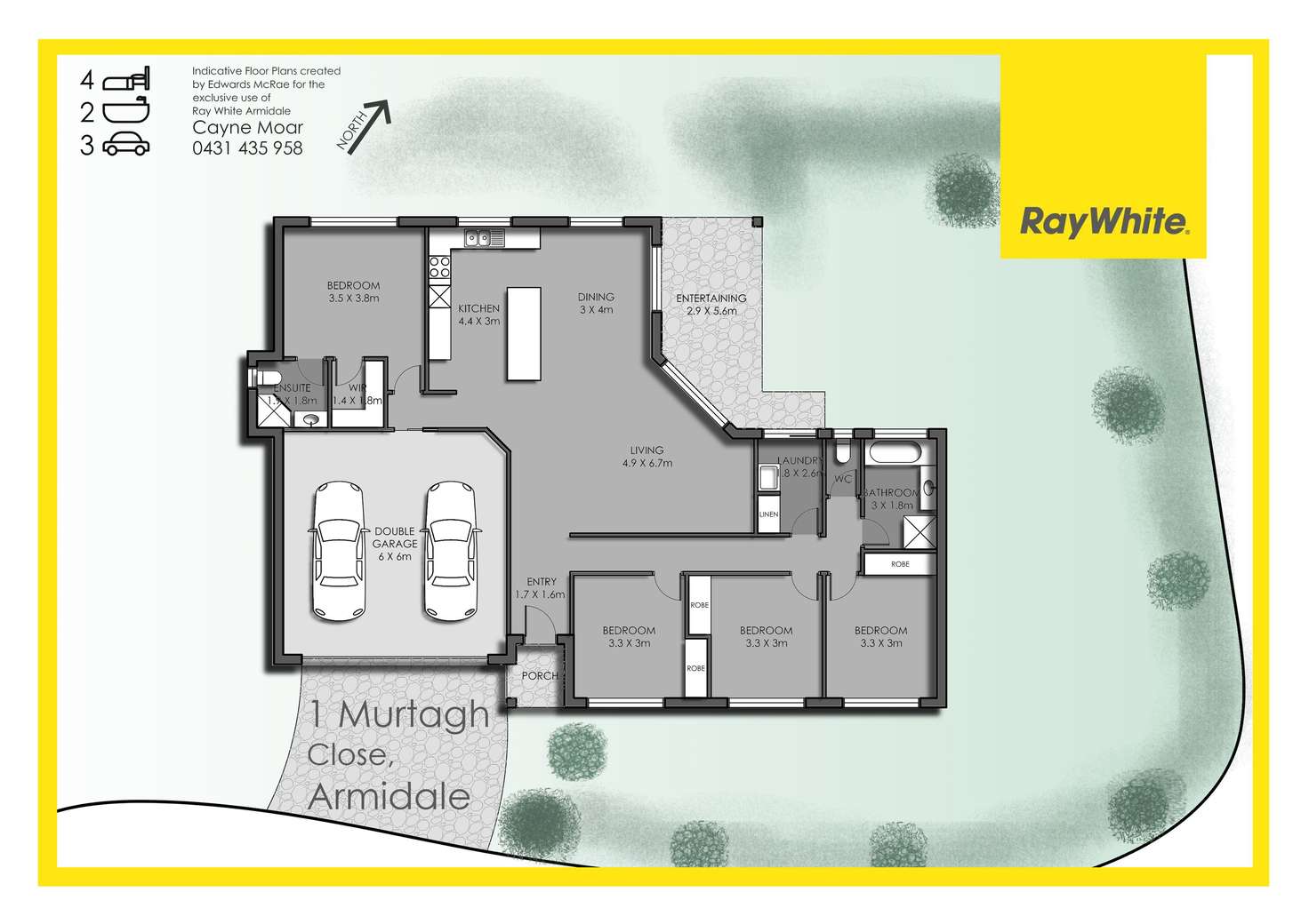 Floorplan of Homely house listing, 1 Murtagh Close, Armidale NSW 2350