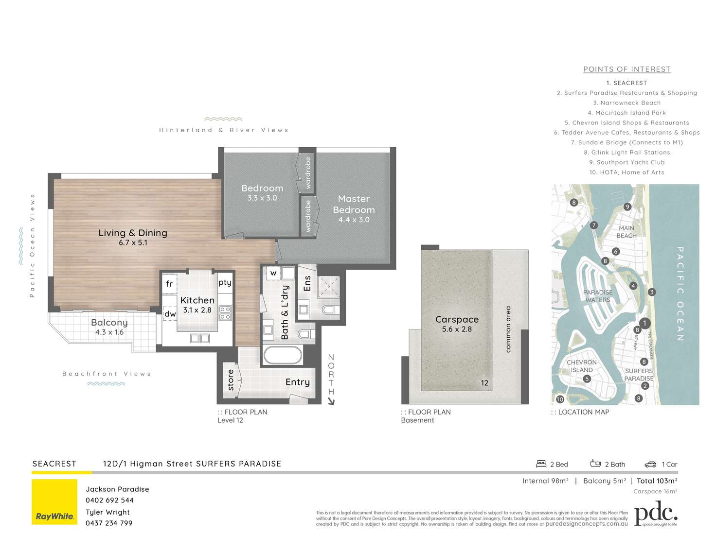 Floorplan of Homely unit listing, 12D/3448 Main Beach Parade, Surfers Paradise QLD 4217