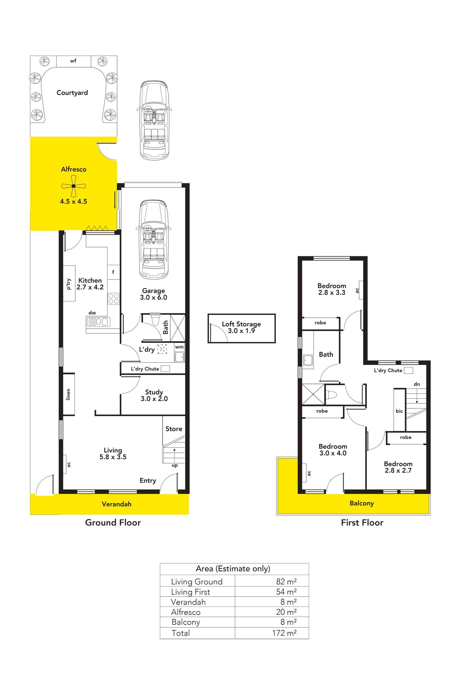 Floorplan of Homely townhouse listing, 2/20 Duthy Street, Unley SA 5061