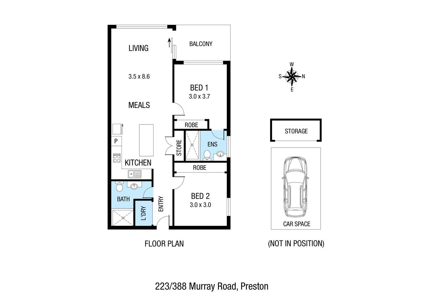 Floorplan of Homely apartment listing, 223/388 Murray Road, Preston VIC 3072