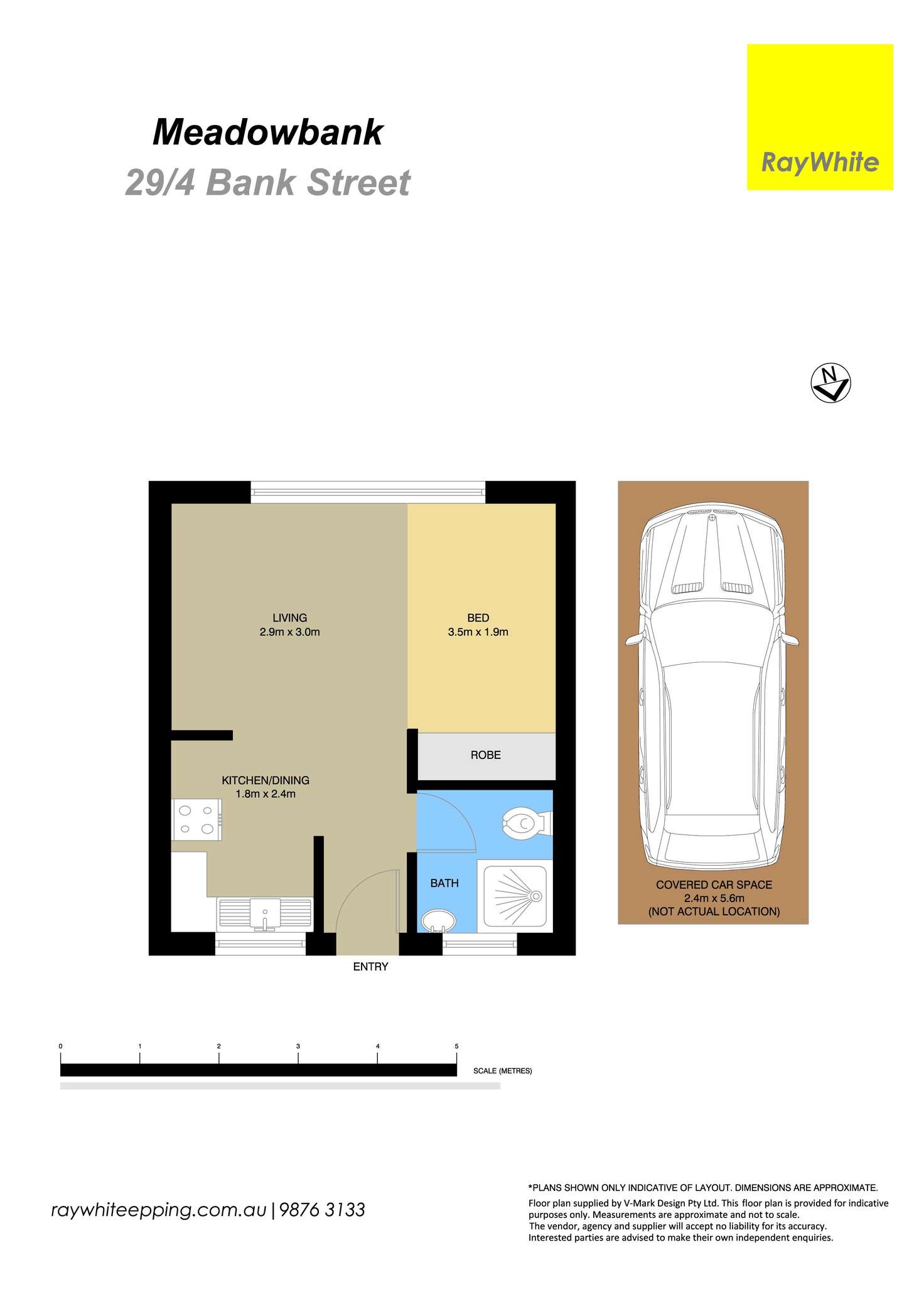 Floorplan of Homely studio listing, 29/4 Bank Street, Meadowbank NSW 2114