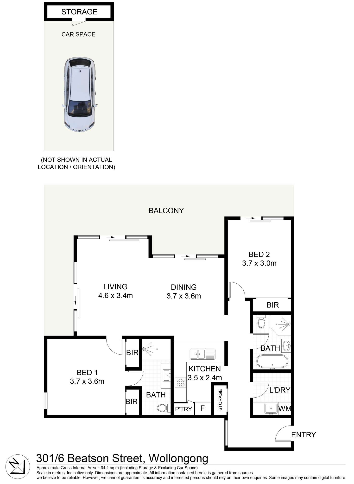 Floorplan of Homely apartment listing, 301/6 Beatson Street, Wollongong NSW 2500
