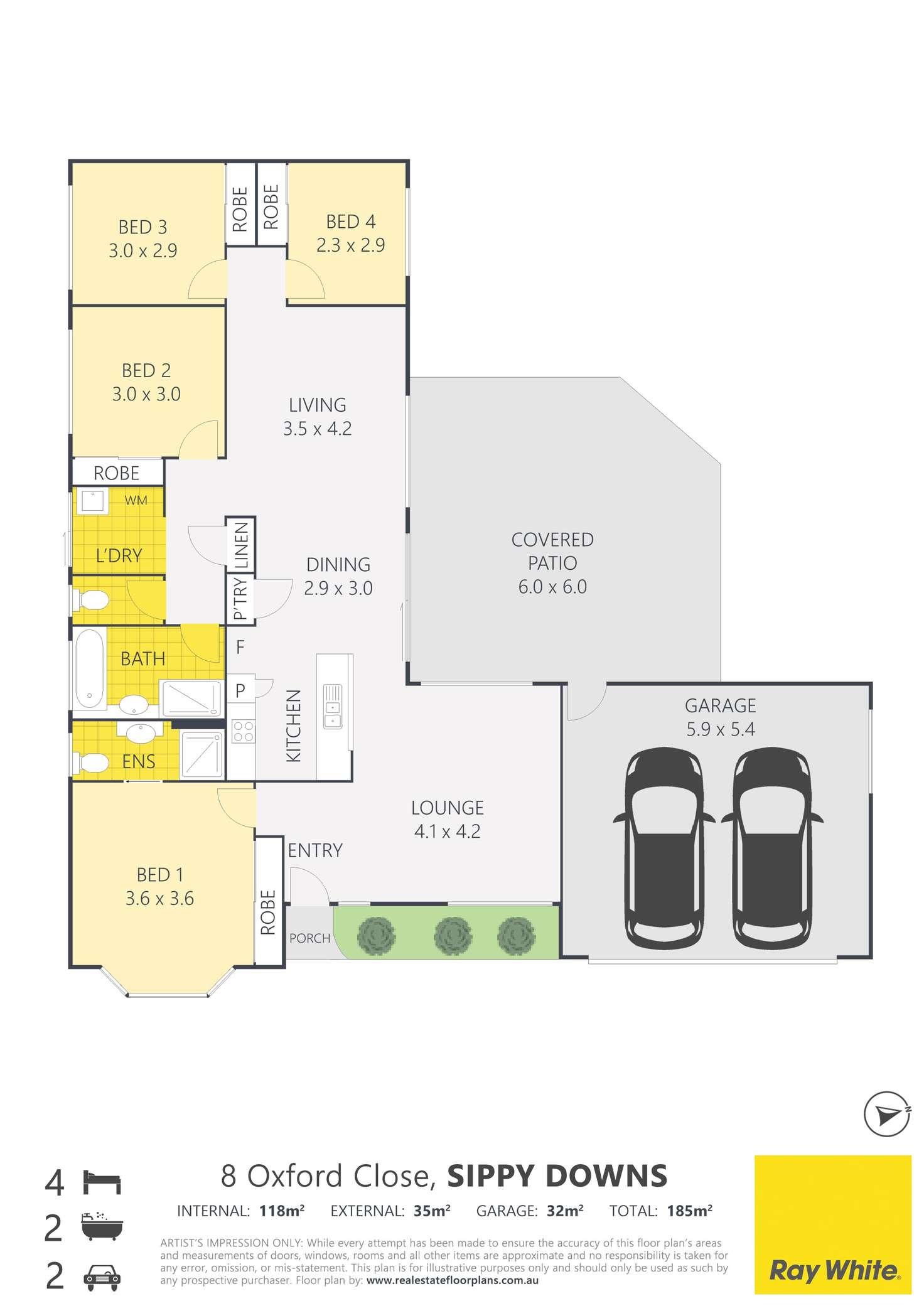 Floorplan of Homely house listing, 8 Oxford Close, Sippy Downs QLD 4556