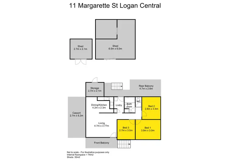 Floorplan of Homely house listing, 11 Margarette Street, Logan Central QLD 4114
