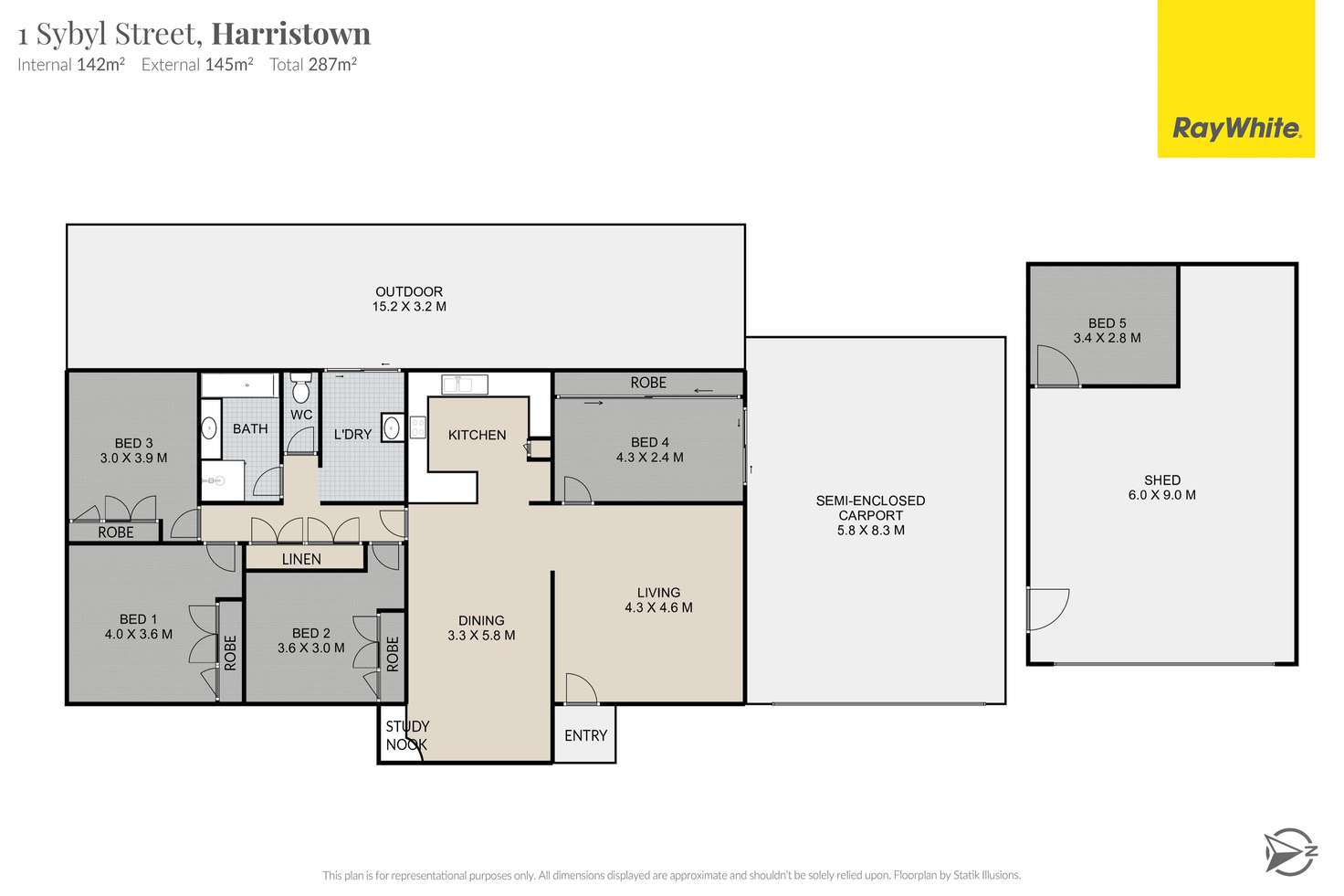 Floorplan of Homely house listing, 1 Sybyl Street, Harristown QLD 4350