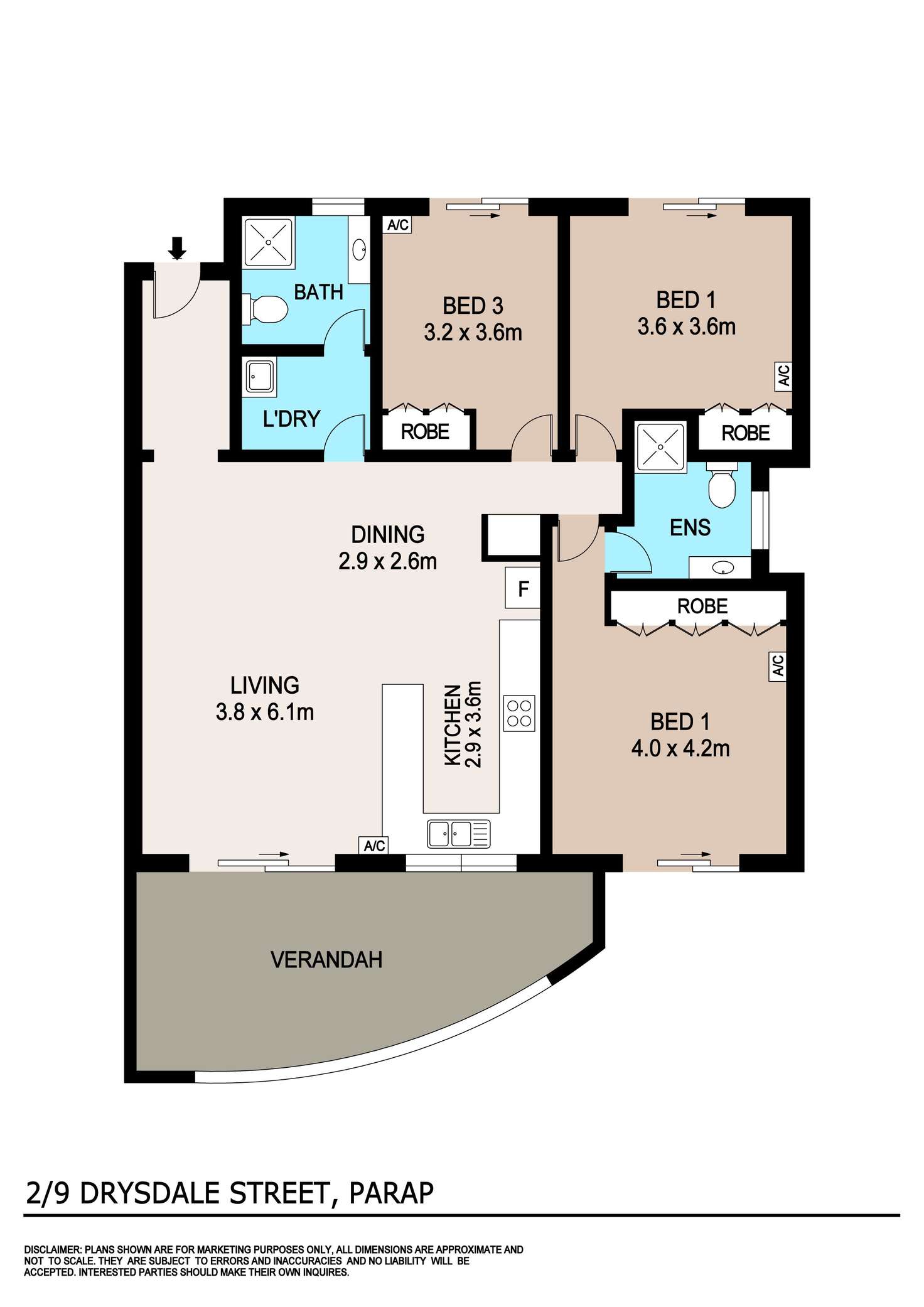 Floorplan of Homely apartment listing, 2/9 Drysdale Street, Parap NT 820