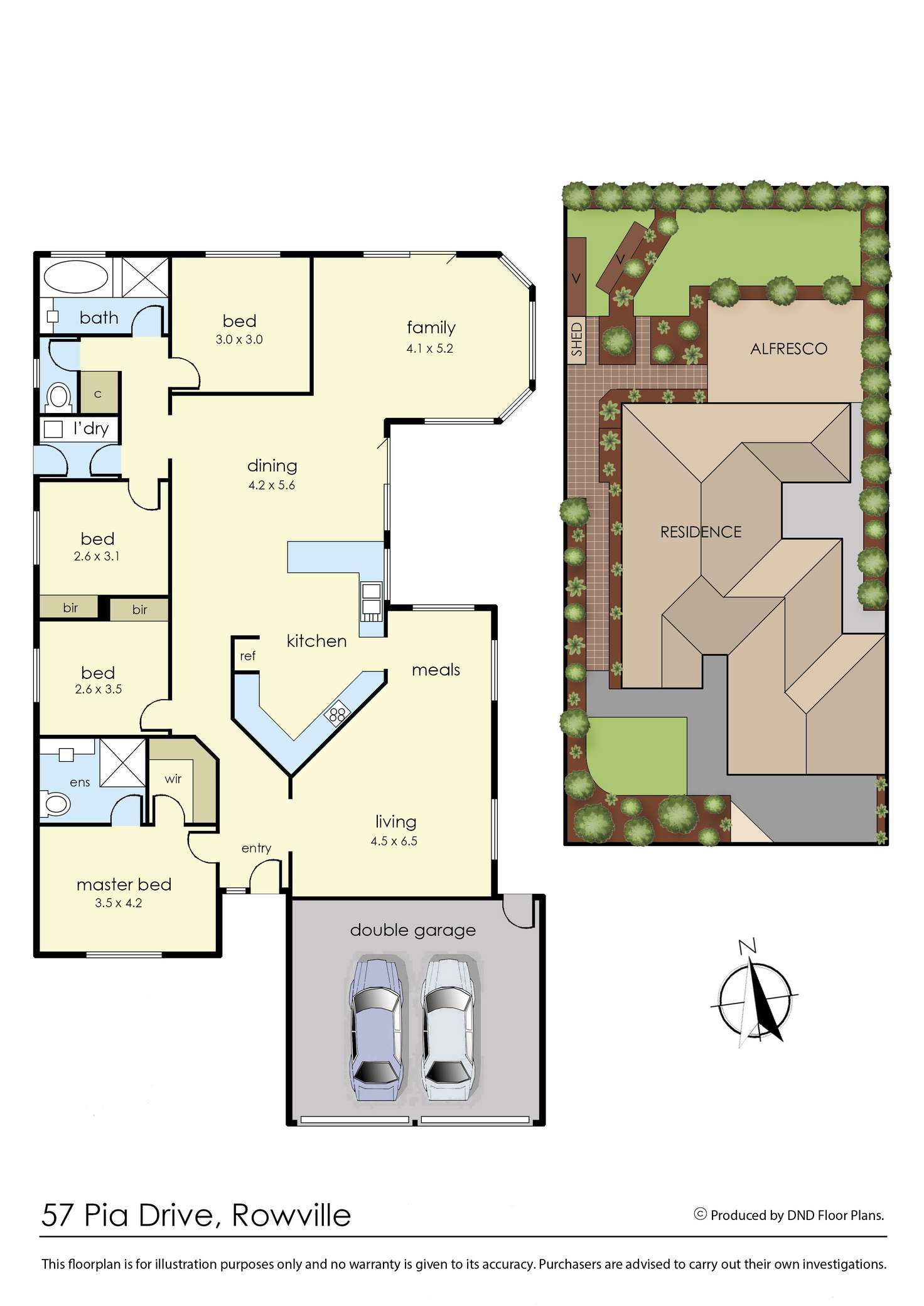 Floorplan of Homely house listing, 57 Pia Drive, Rowville VIC 3178