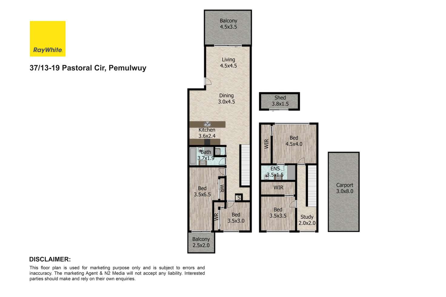Floorplan of Homely unit listing, 37/13-19 Pastoral Circuit, Pemulwuy NSW 2145