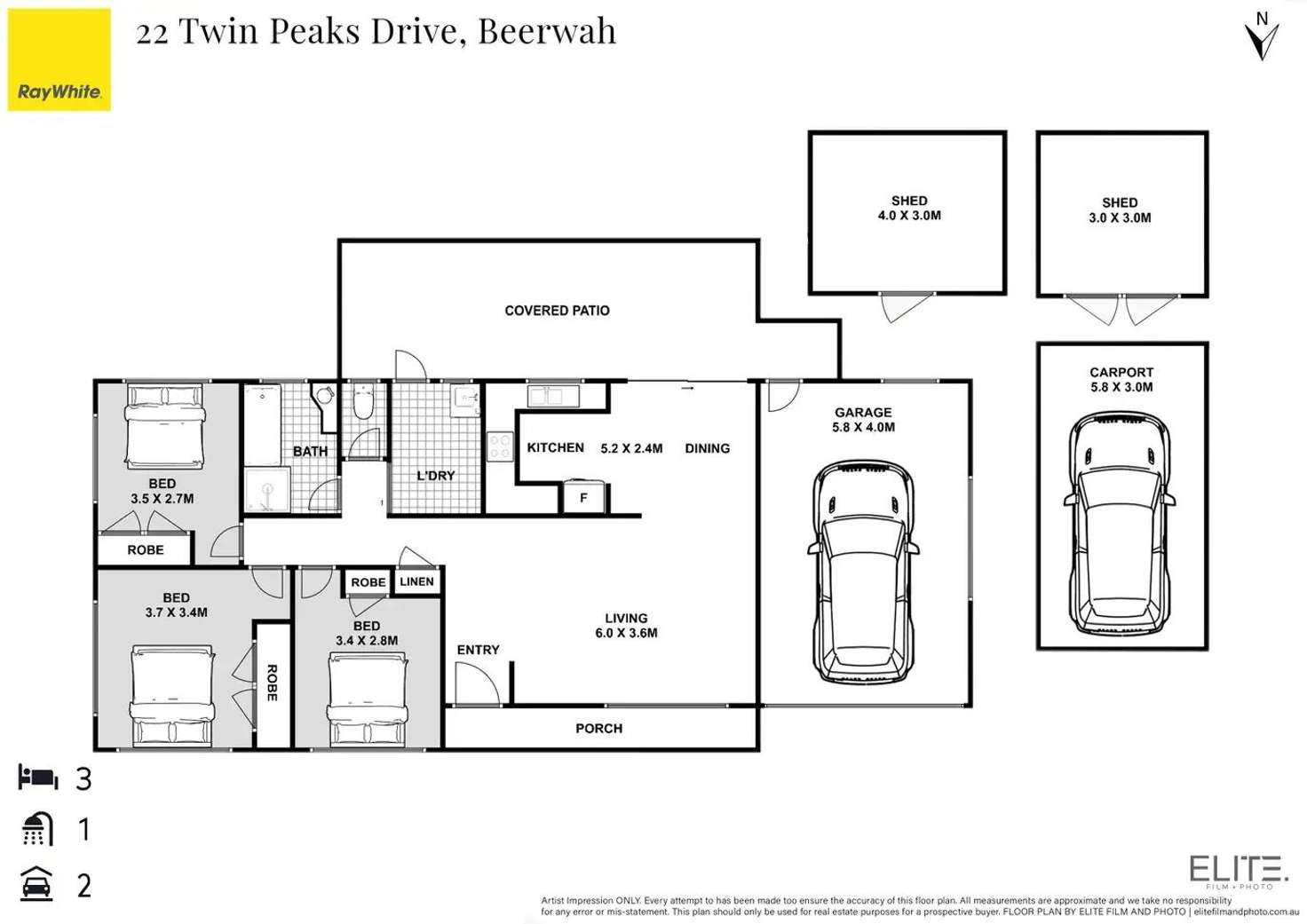 Floorplan of Homely house listing, 22 Twin Peaks Drive, Beerwah QLD 4519