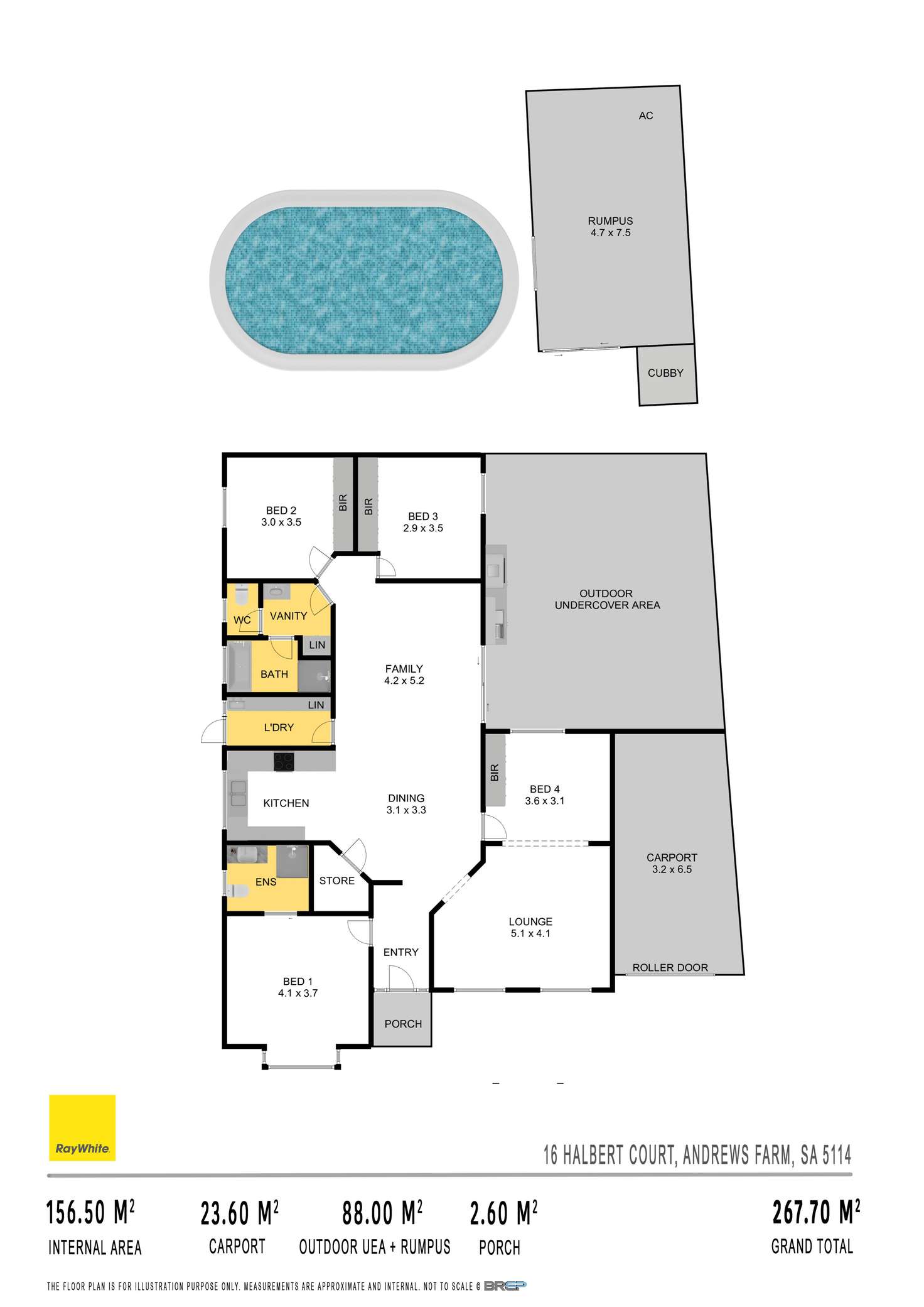 Floorplan of Homely house listing, 16 Halbert Court, Andrews Farm SA 5114