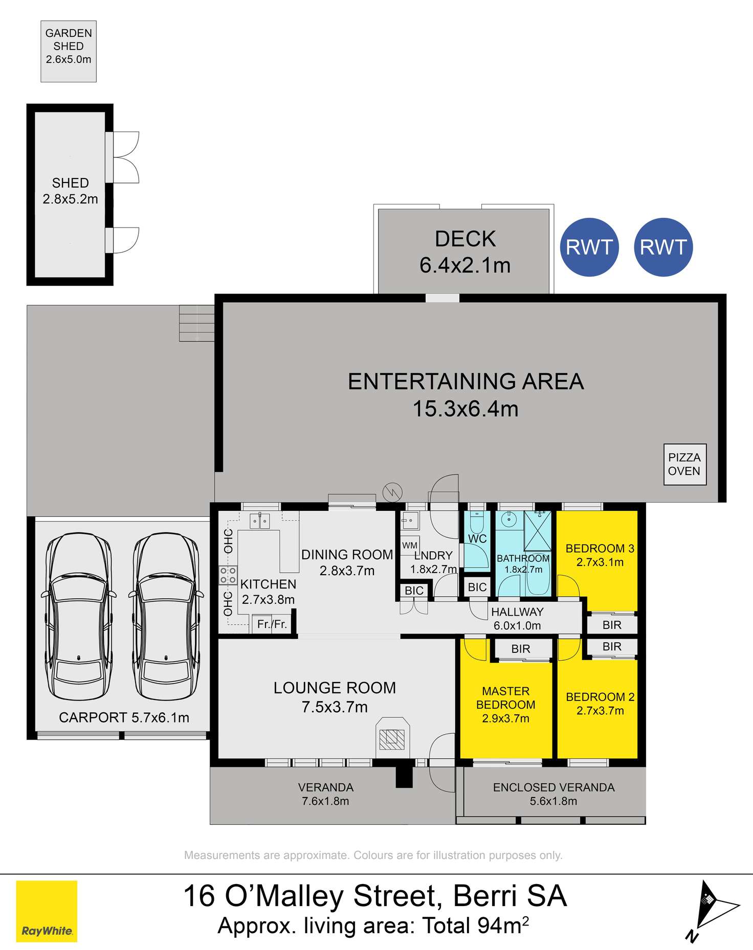 Floorplan of Homely house listing, 16 O'Malley Street, Berri SA 5343