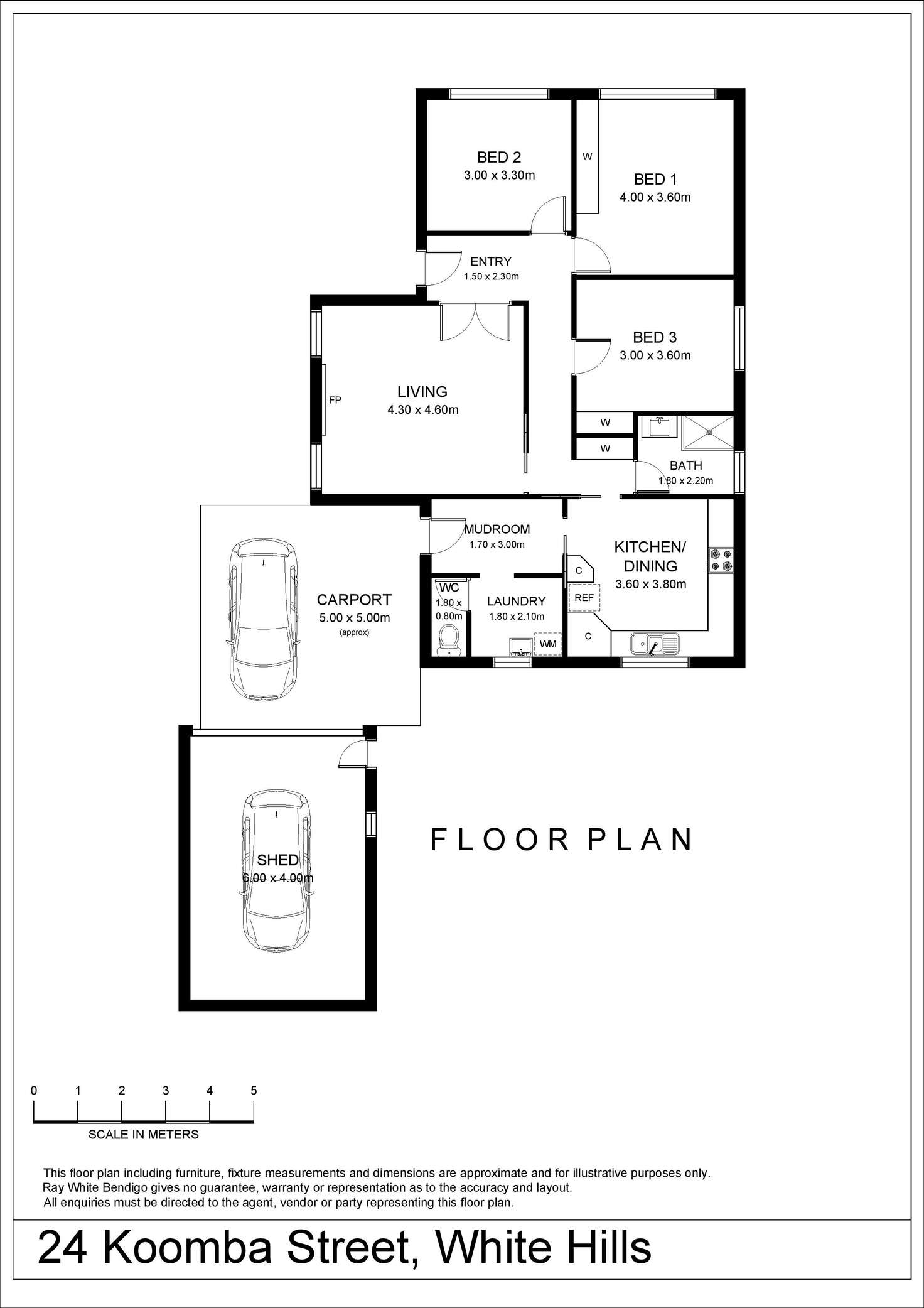 Floorplan of Homely house listing, 24 Koomba Street, White Hills VIC 3550