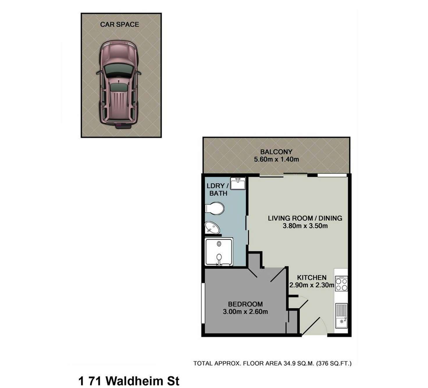 Floorplan of Homely unit listing, 1/71 Waldheim Street, Annerley QLD 4103