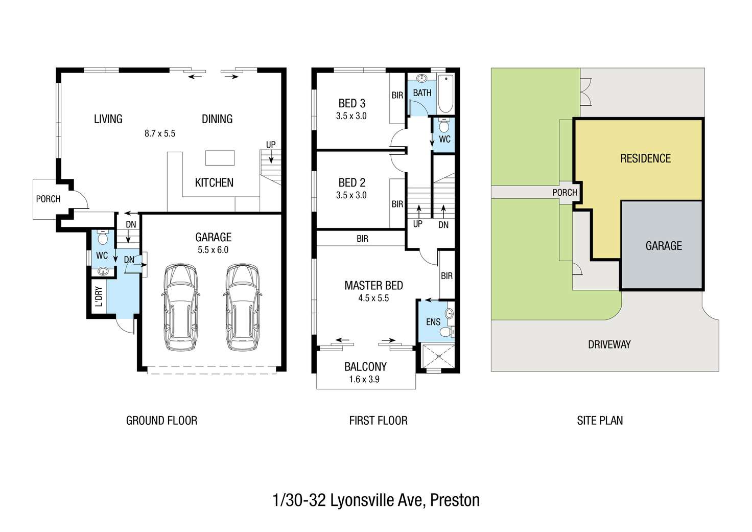 Floorplan of Homely townhouse listing, 1/30-32 Lyonsville Avenue, Preston VIC 3072