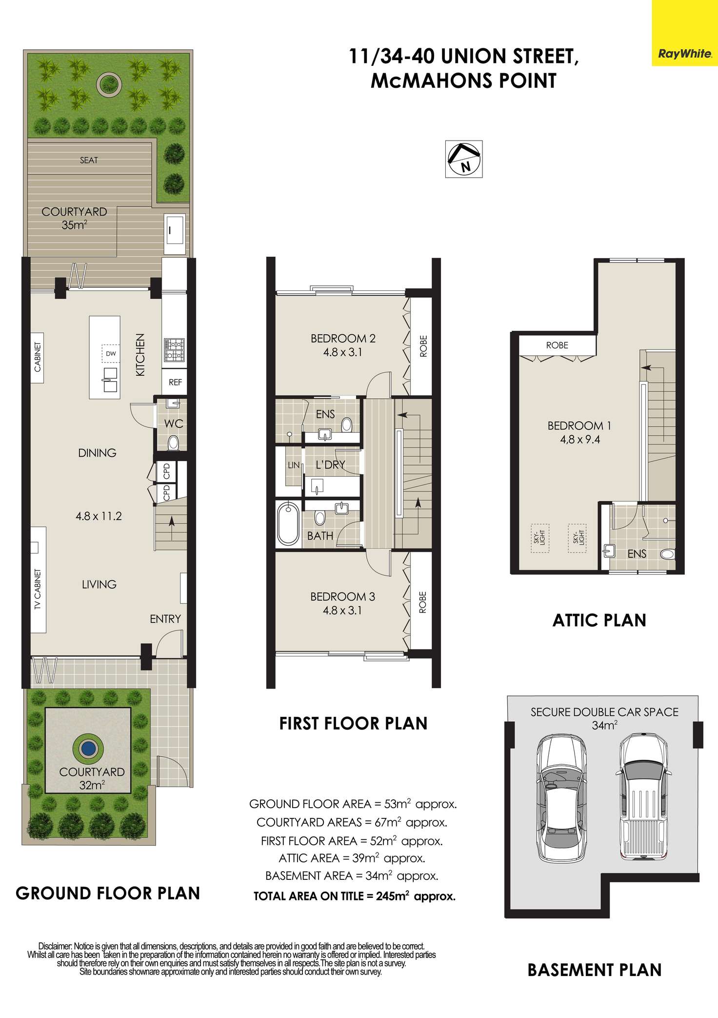 Floorplan of Homely townhouse listing, 11/34-40 Union Street, Mcmahons Point NSW 2060