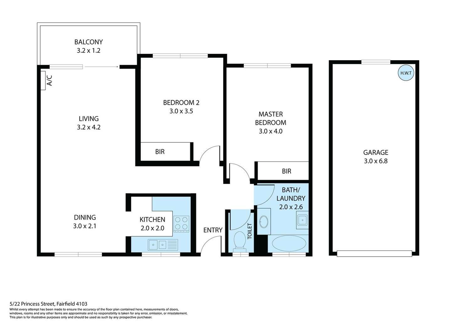 Floorplan of Homely unit listing, 5/22 Princess Street, Fairfield QLD 4103