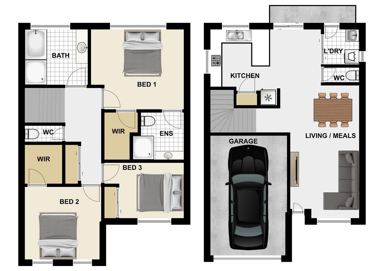 Floorplan of Homely townhouse listing, 90/31 Yerongpan Street, Richlands QLD 4077
