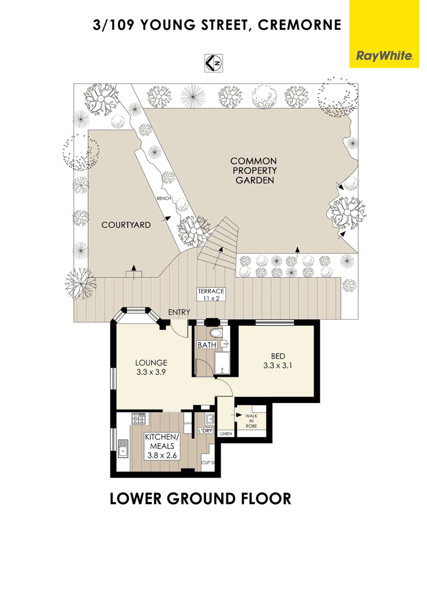 Floorplan of Homely apartment listing, 3/109 Young Street, Cremorne NSW 2090