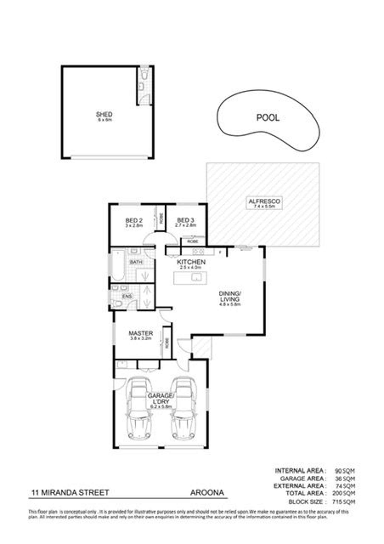 Floorplan of Homely house listing, 11 Miranda Street, Aroona QLD 4551