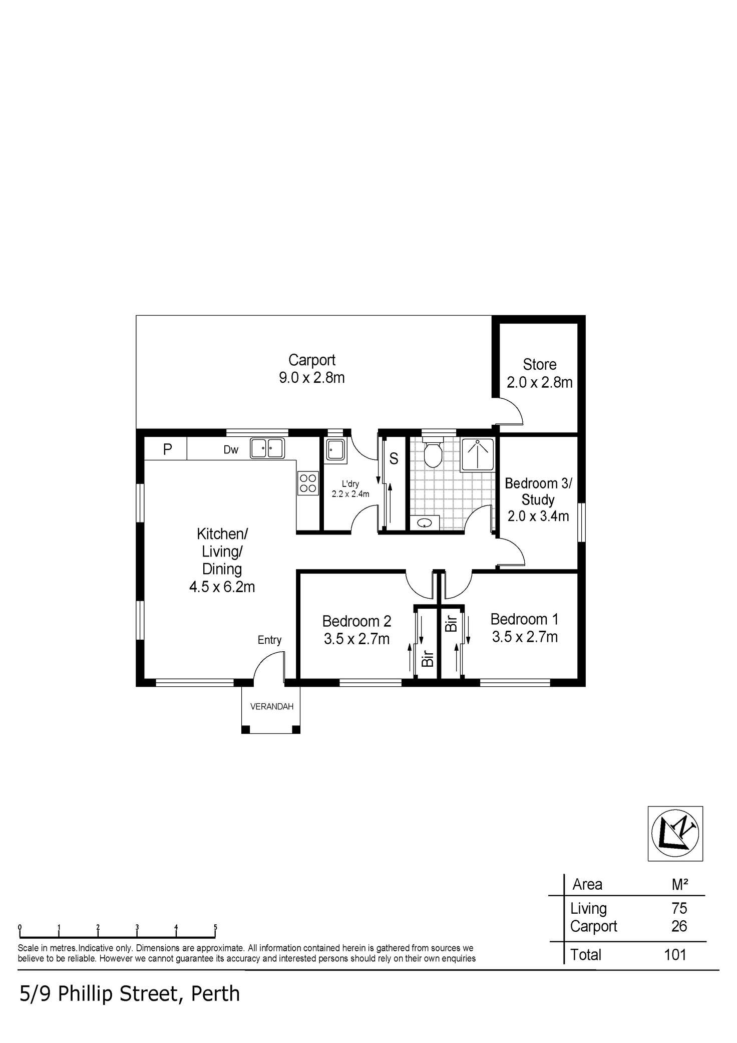 Floorplan of Homely unit listing, 5/9-11 Phillip Street, Perth TAS 7300