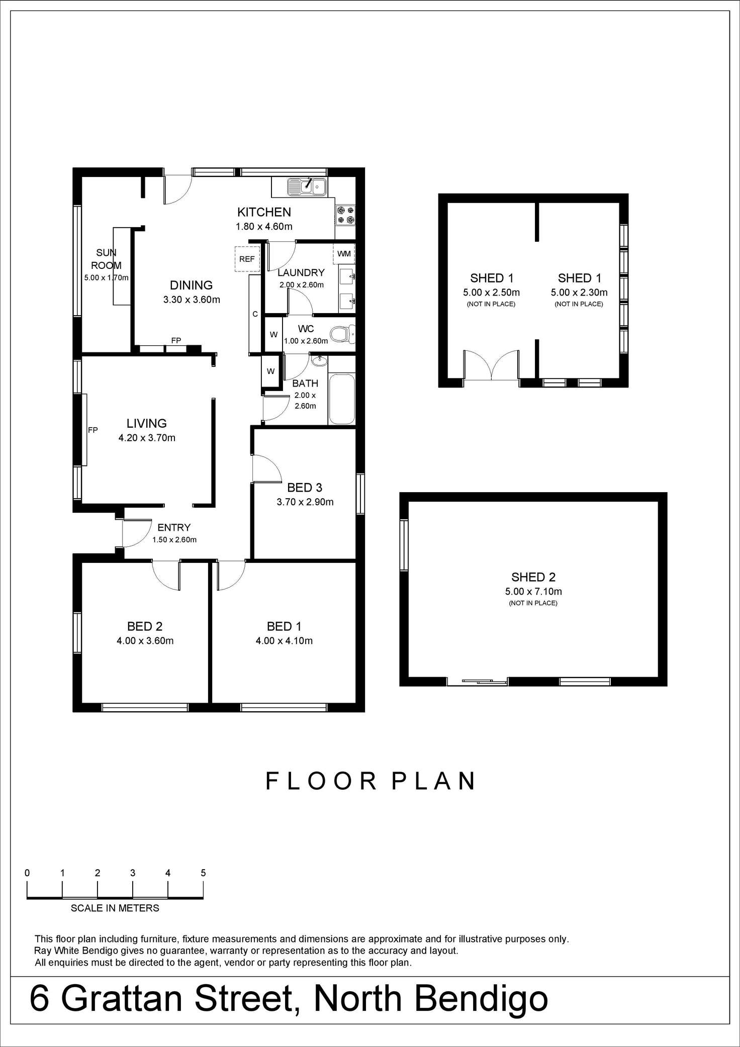 Floorplan of Homely house listing, 6 Grattan Street, North Bendigo VIC 3550