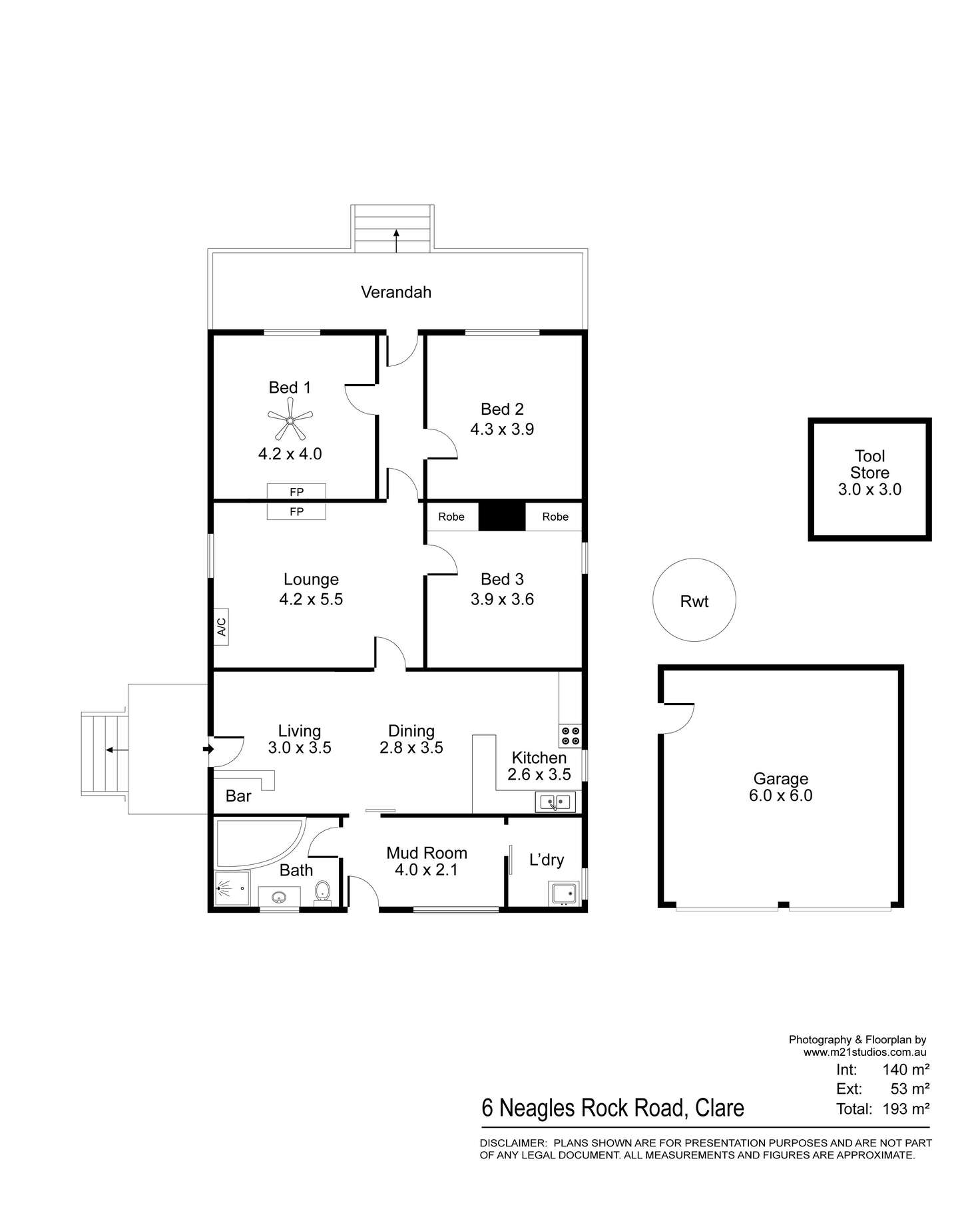 Floorplan of Homely house listing, 6 Neagles Rock Road, Clare SA 5453