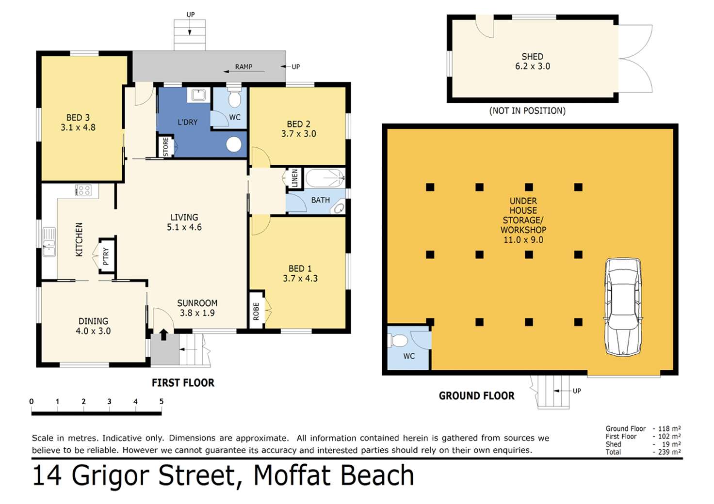 Floorplan of Homely house listing, 14 Grigor Street, Moffat Beach QLD 4551