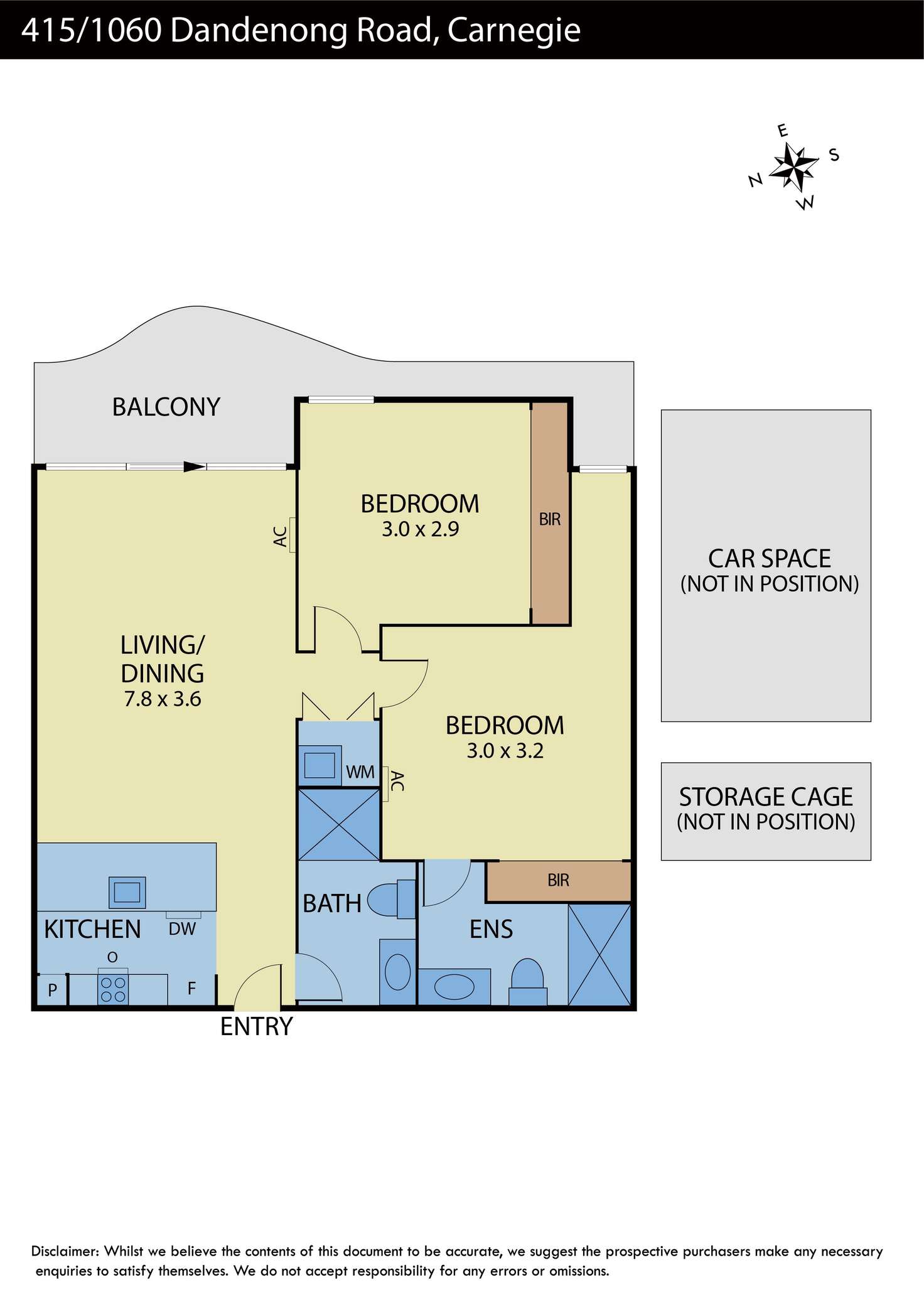 Floorplan of Homely apartment listing, 415/1060 Dandenong Road, Carnegie VIC 3163