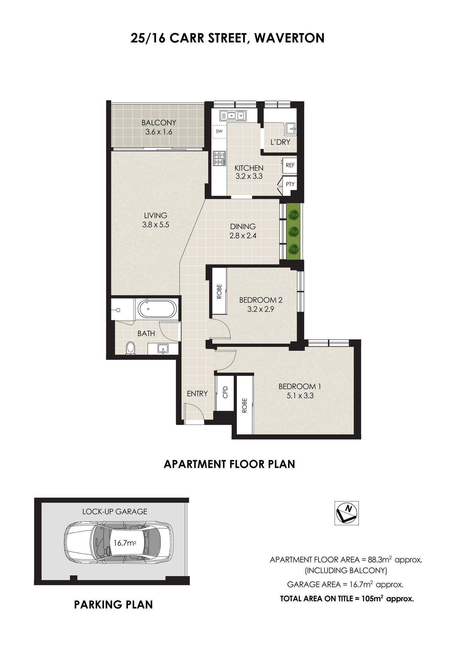 Floorplan of Homely apartment listing, 25/16 Carr Street, Waverton NSW 2060