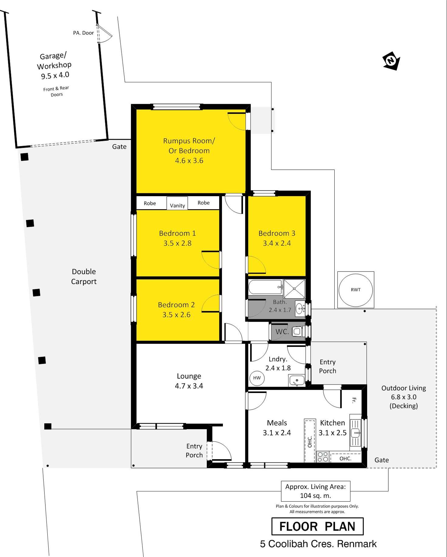 Floorplan of Homely house listing, 5 Coolibah Crescent, Renmark SA 5341