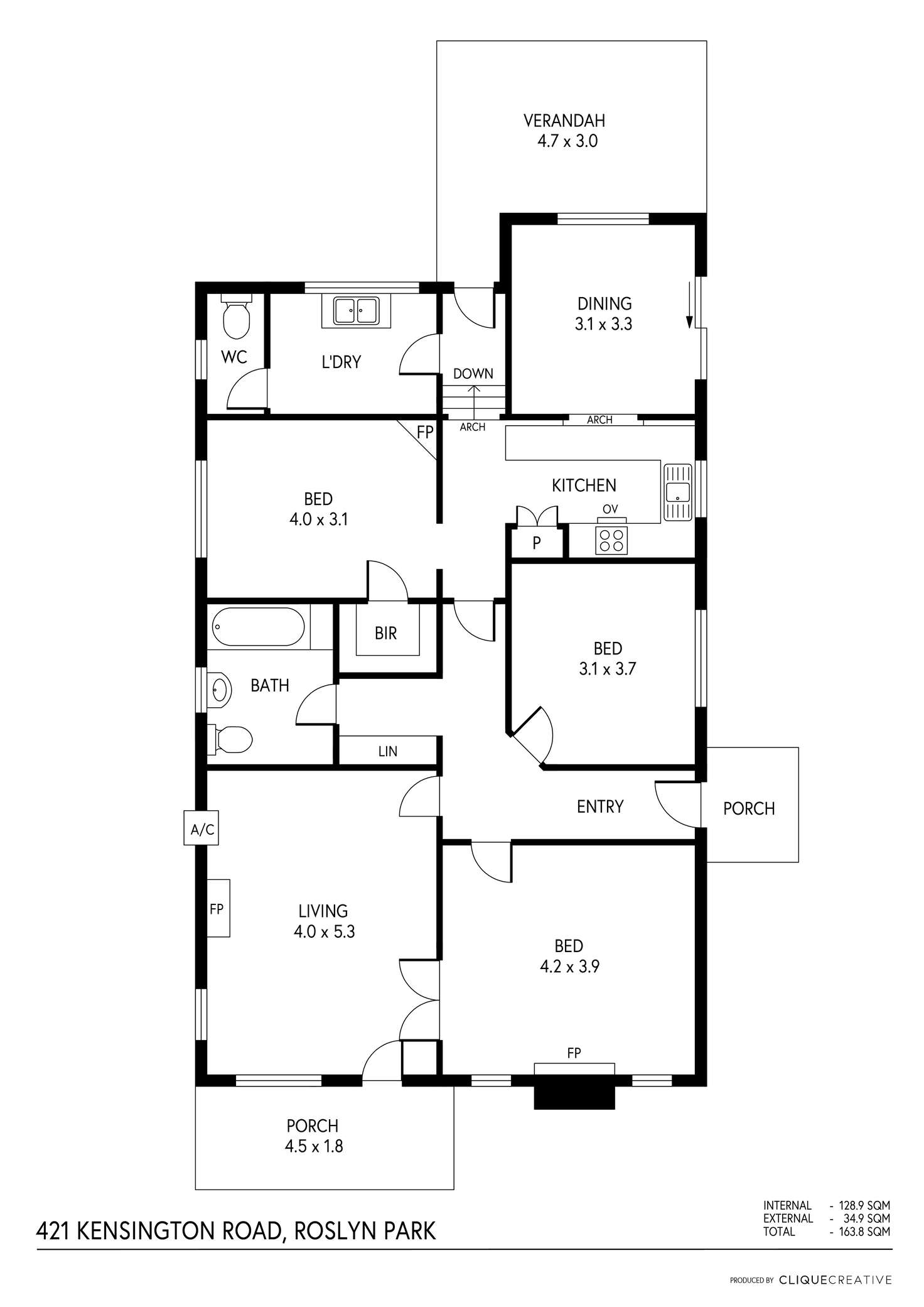 Floorplan of Homely house listing, 421 Kensington Road, Rosslyn Park SA 5072