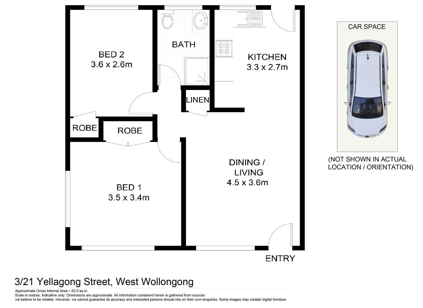 Floorplan of Homely apartment listing, 3/21 Yellagong Street, West Wollongong NSW 2500