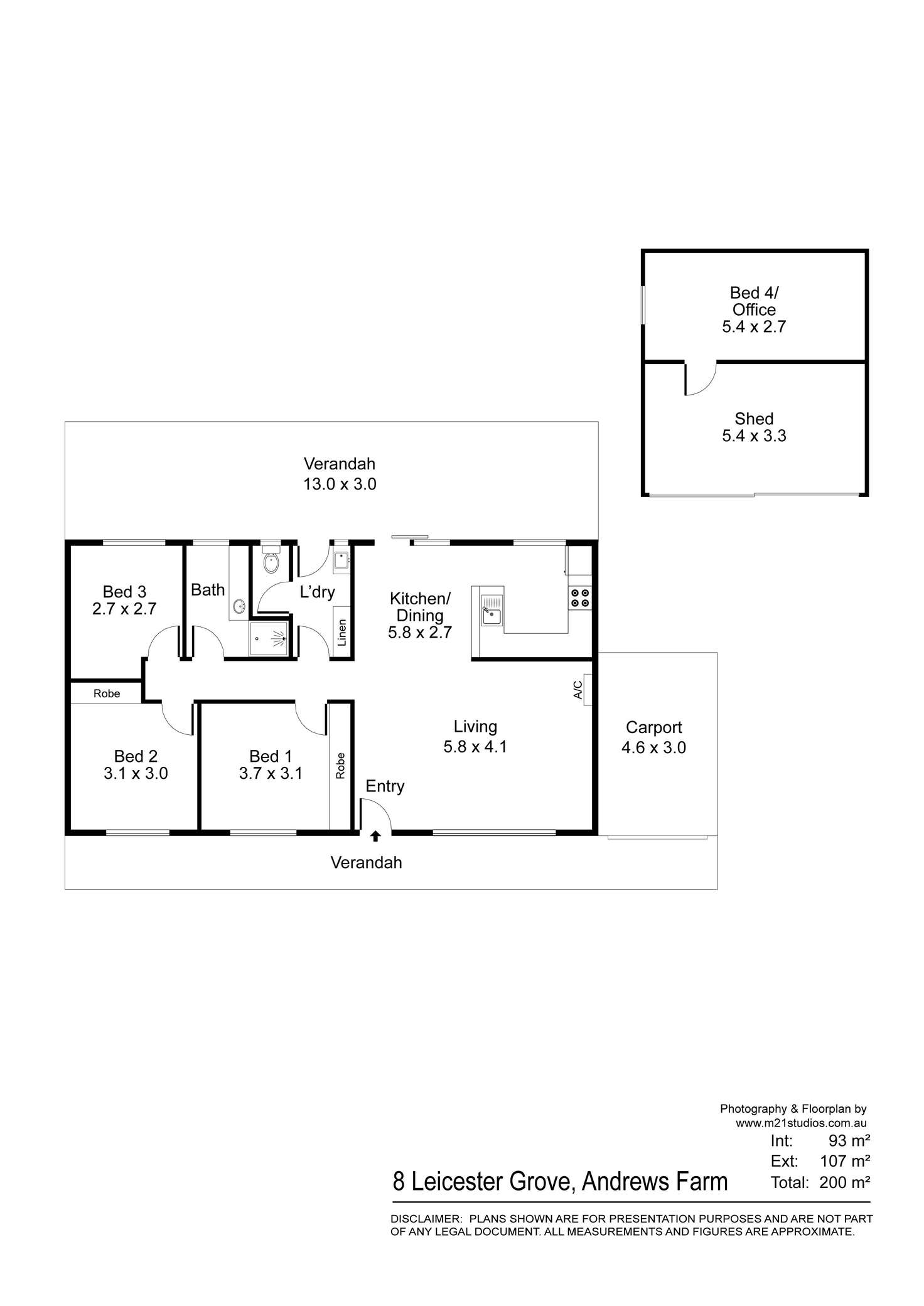 Floorplan of Homely house listing, 8 Leicester Grove, Andrews Farm SA 5114