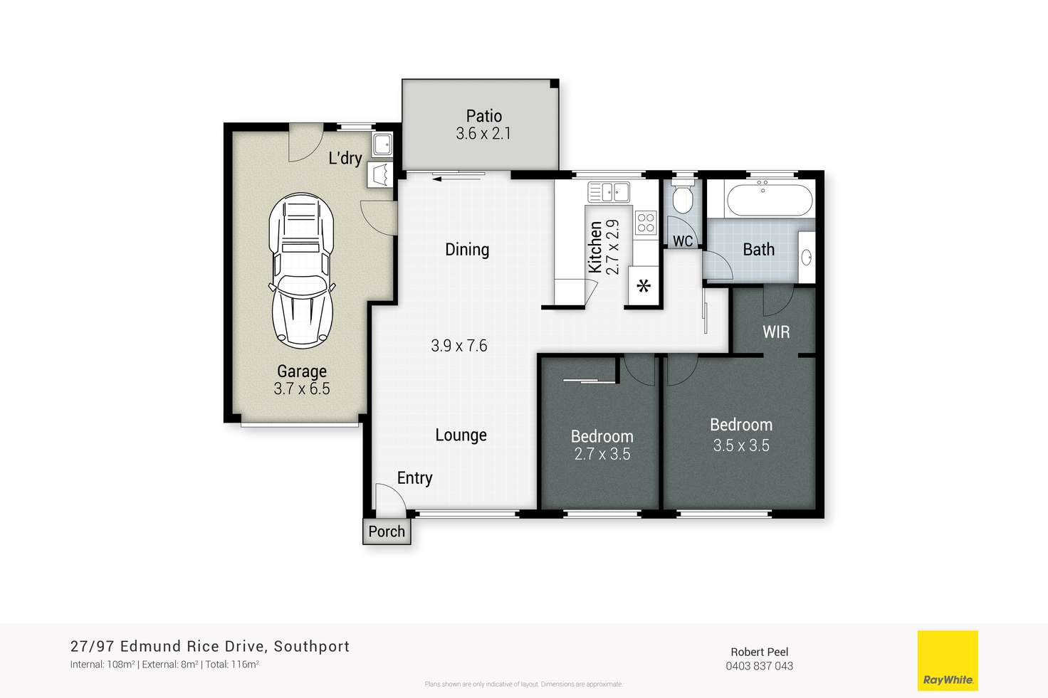Floorplan of Homely villa listing, 27/97 Edmund Rice Drive, Southport QLD 4215