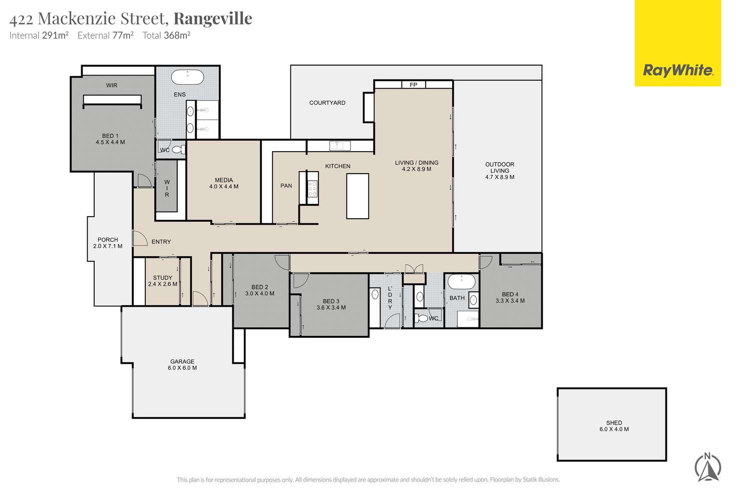 Floorplan of Homely house listing, 422 Mackenzie Street, Middle Ridge QLD 4350