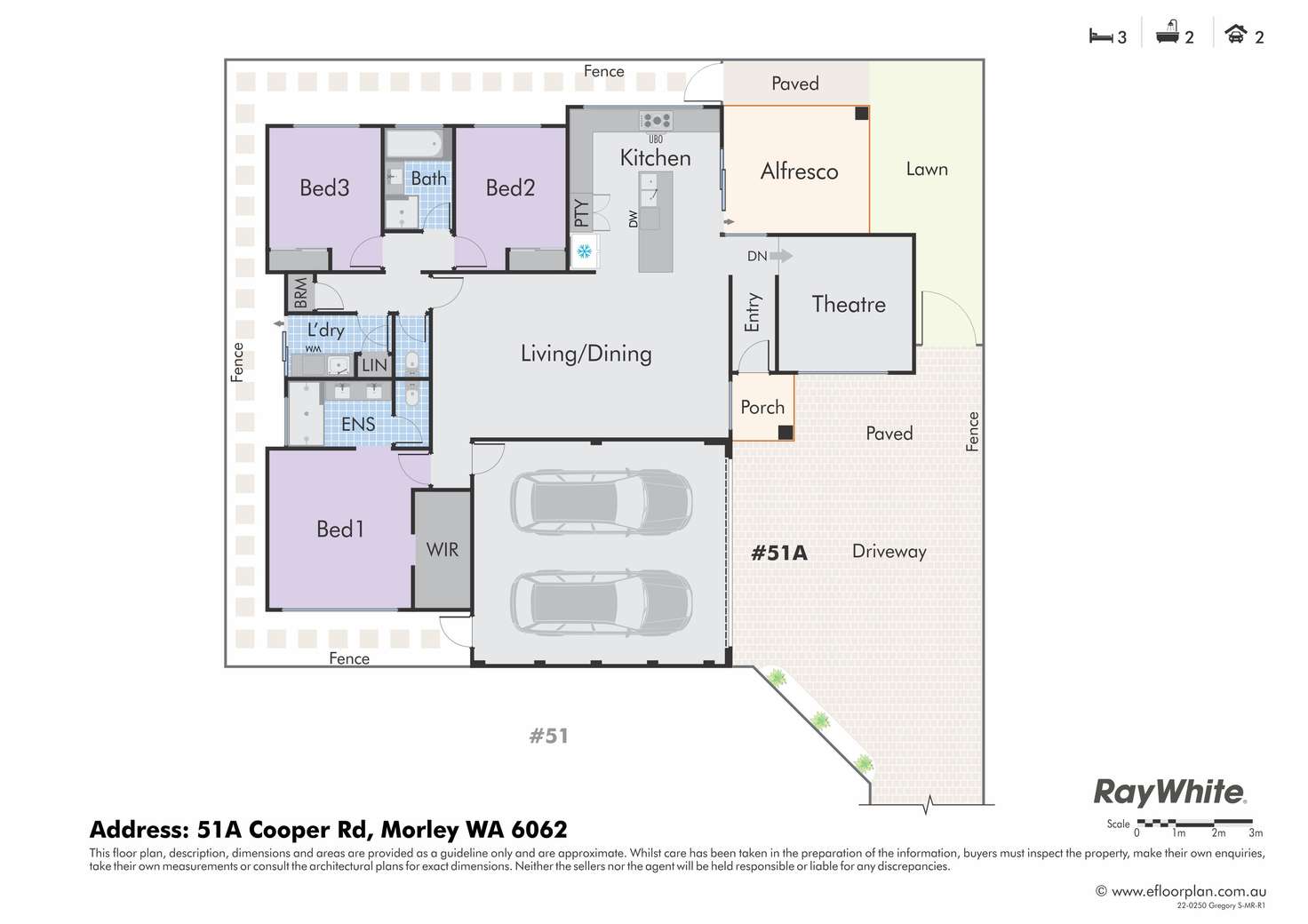 Floorplan of Homely semiDetached listing, 51A Cooper Road, Morley WA 6062