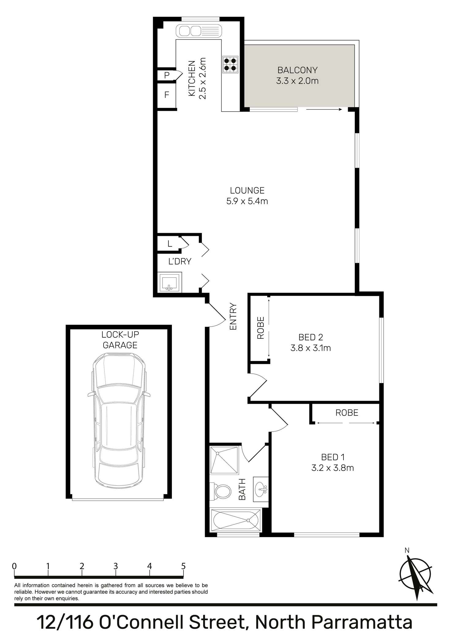 Floorplan of Homely apartment listing, 12/116 O'Connell Street, North Parramatta NSW 2151