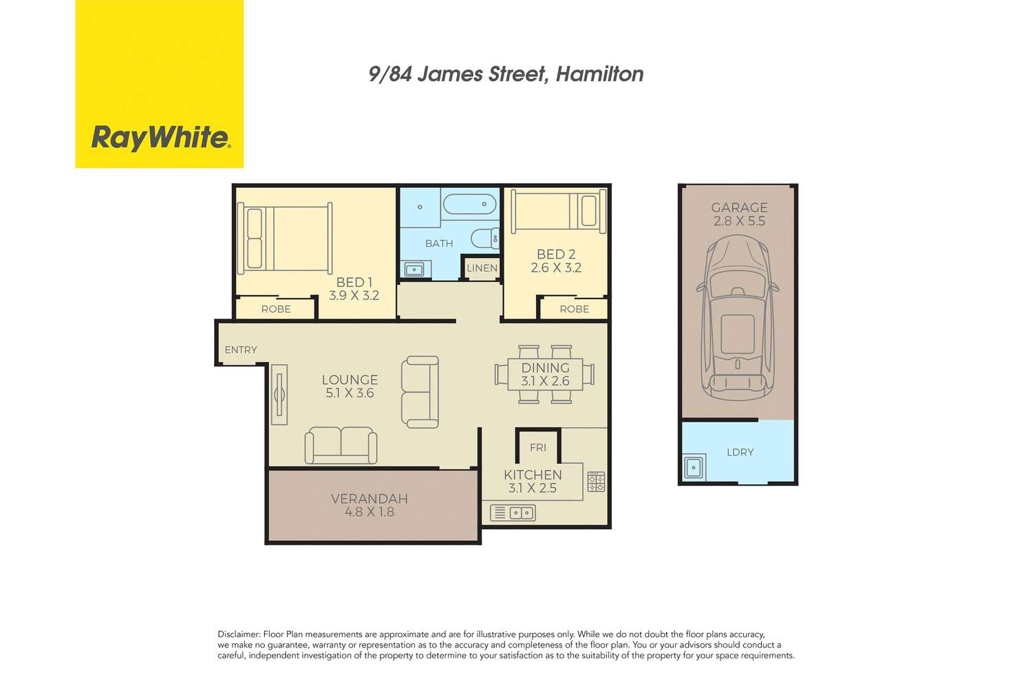 Floorplan of Homely unit listing, 9/84 James Street, Hamilton NSW 2303