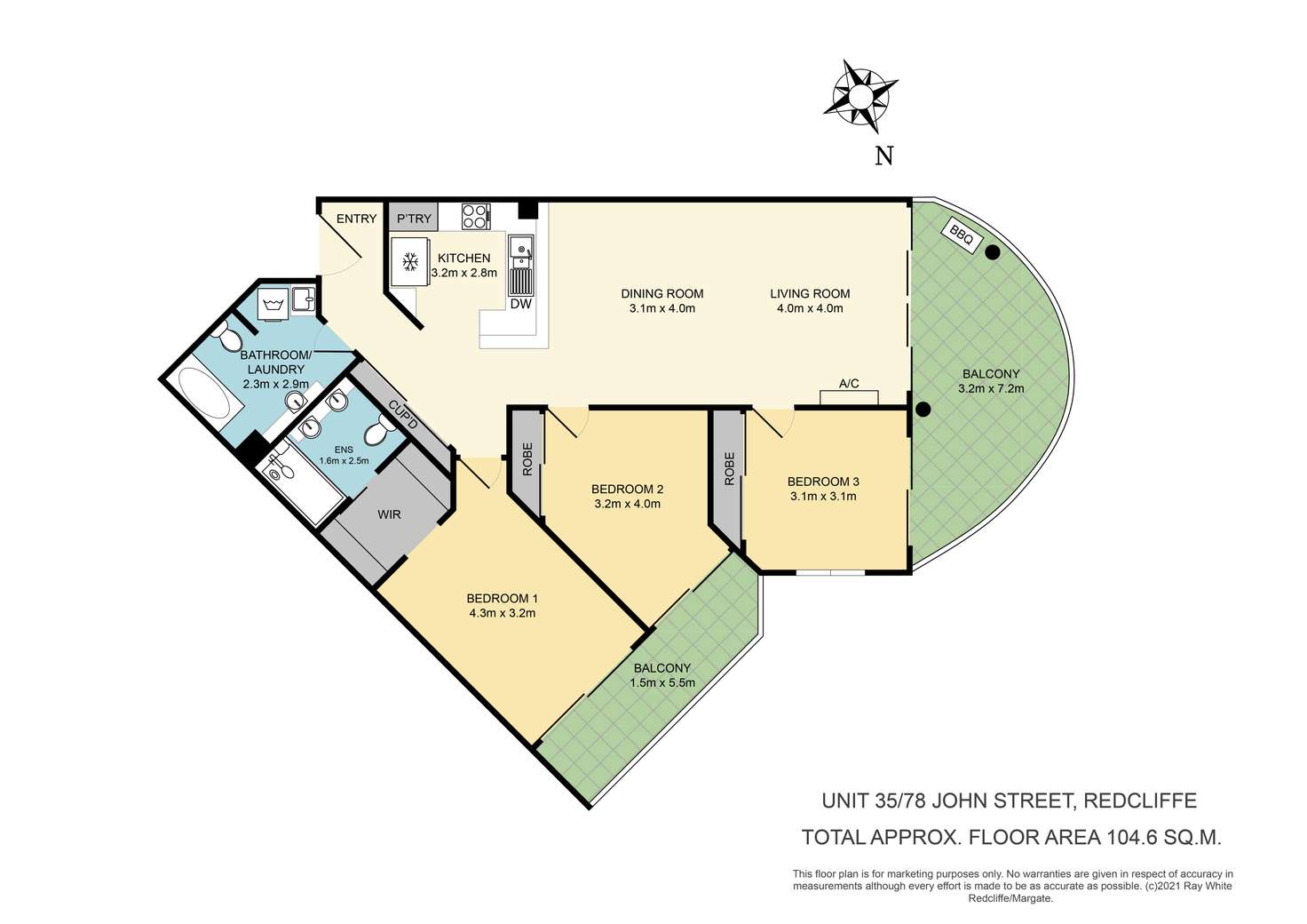 Floorplan of Homely unit listing, 36/76-78 John Street, Redcliffe QLD 4020