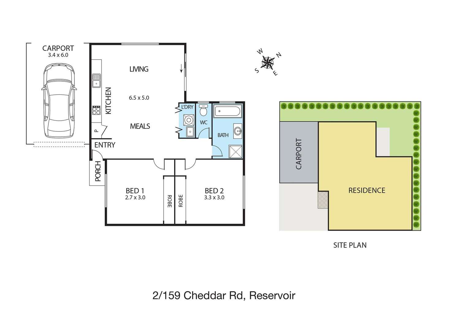 Floorplan of Homely unit listing, 2/159 Cheddar Road, Reservoir VIC 3073