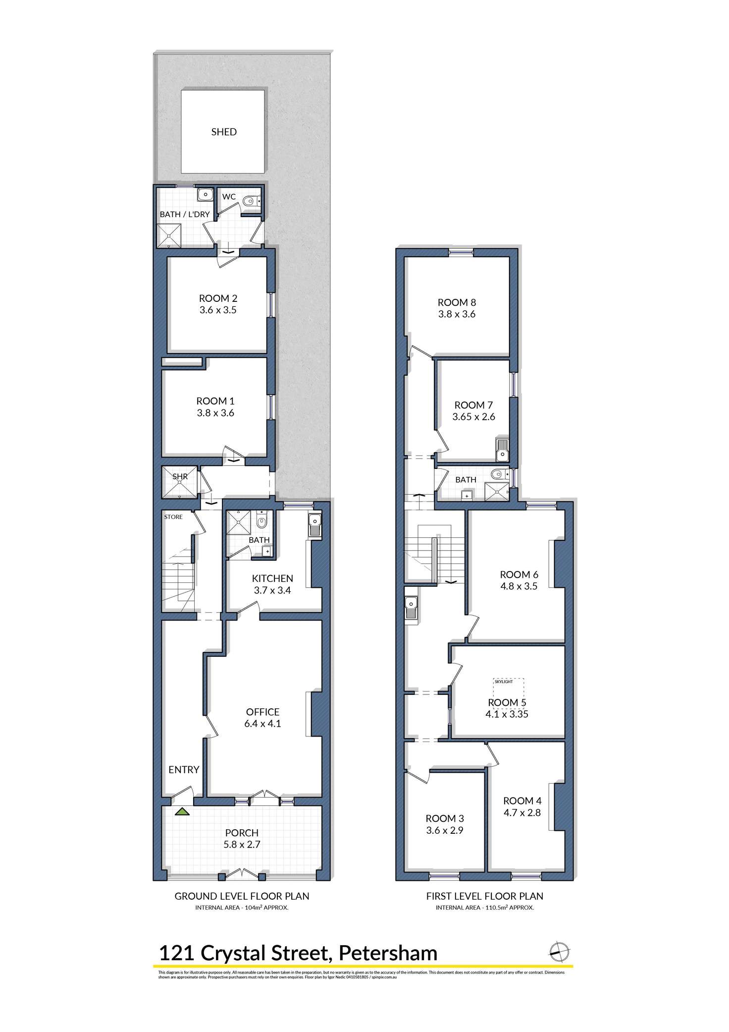 Floorplan of Homely house listing, 121 & 123 Crystal Street, Petersham NSW 2049