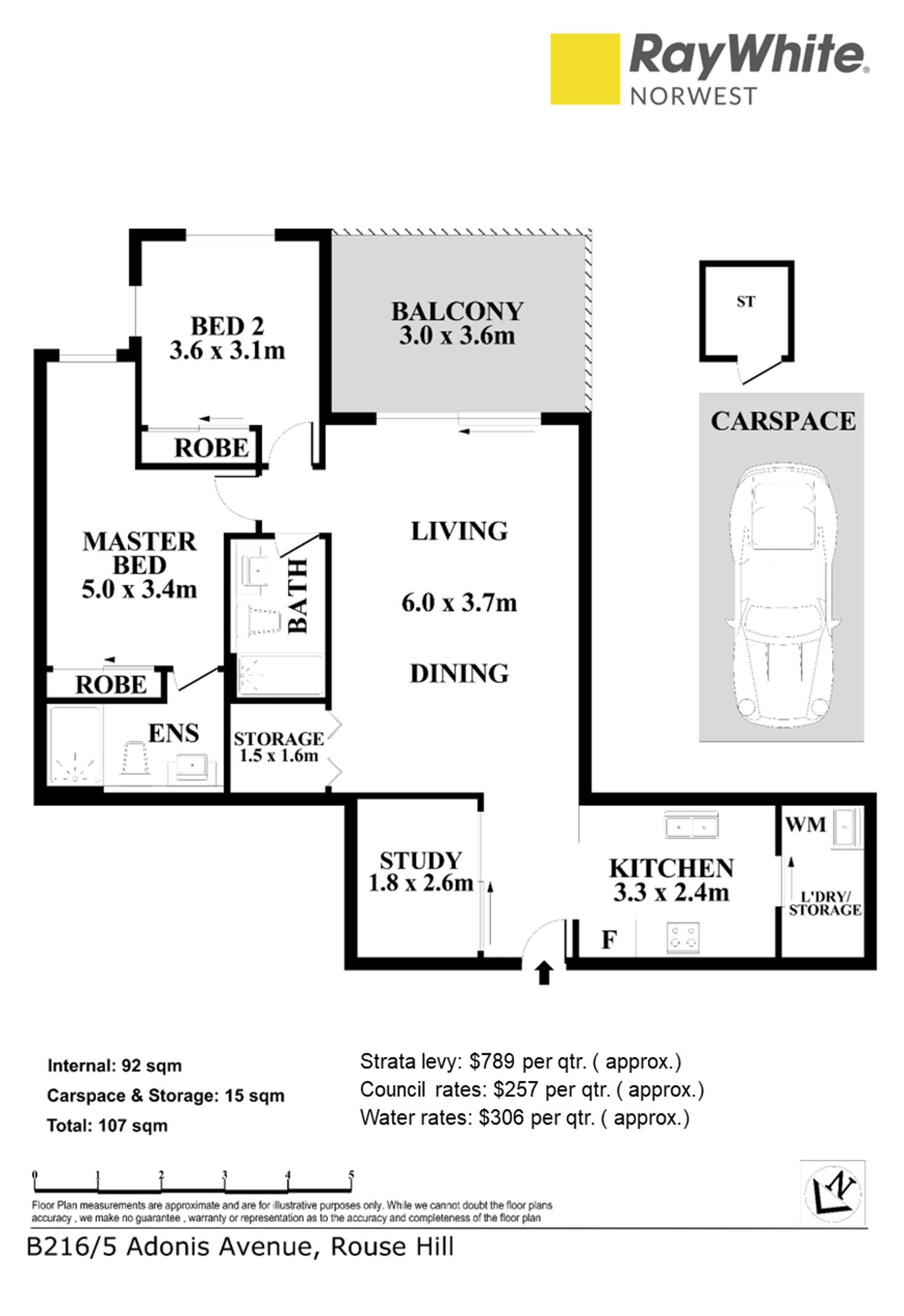 Floorplan of Homely apartment listing, B216/5 Adonis Avenue, Rouse Hill NSW 2155