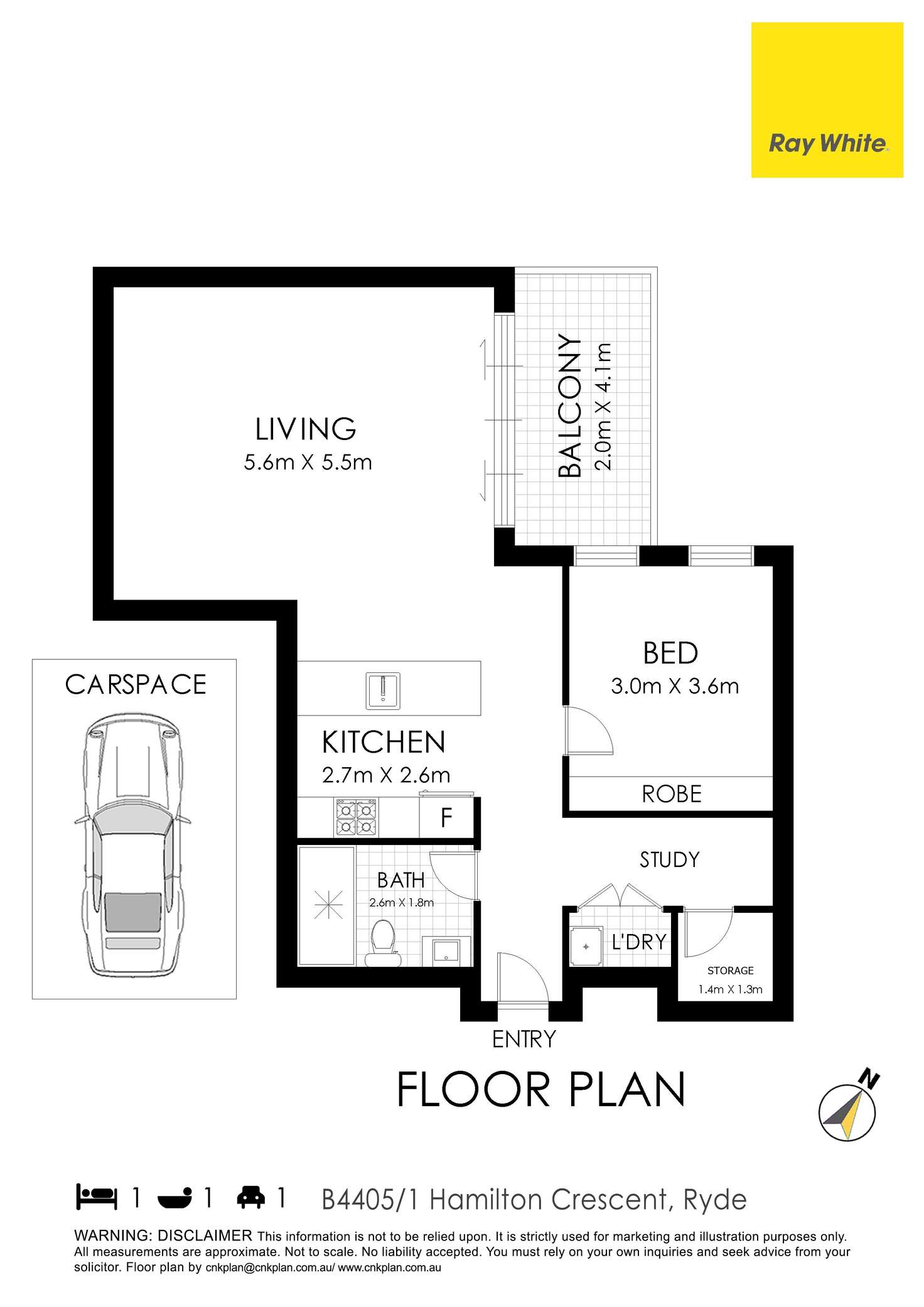 Floorplan of Homely apartment listing, B4405/1 Hamilton Cres., Ryde NSW 2112