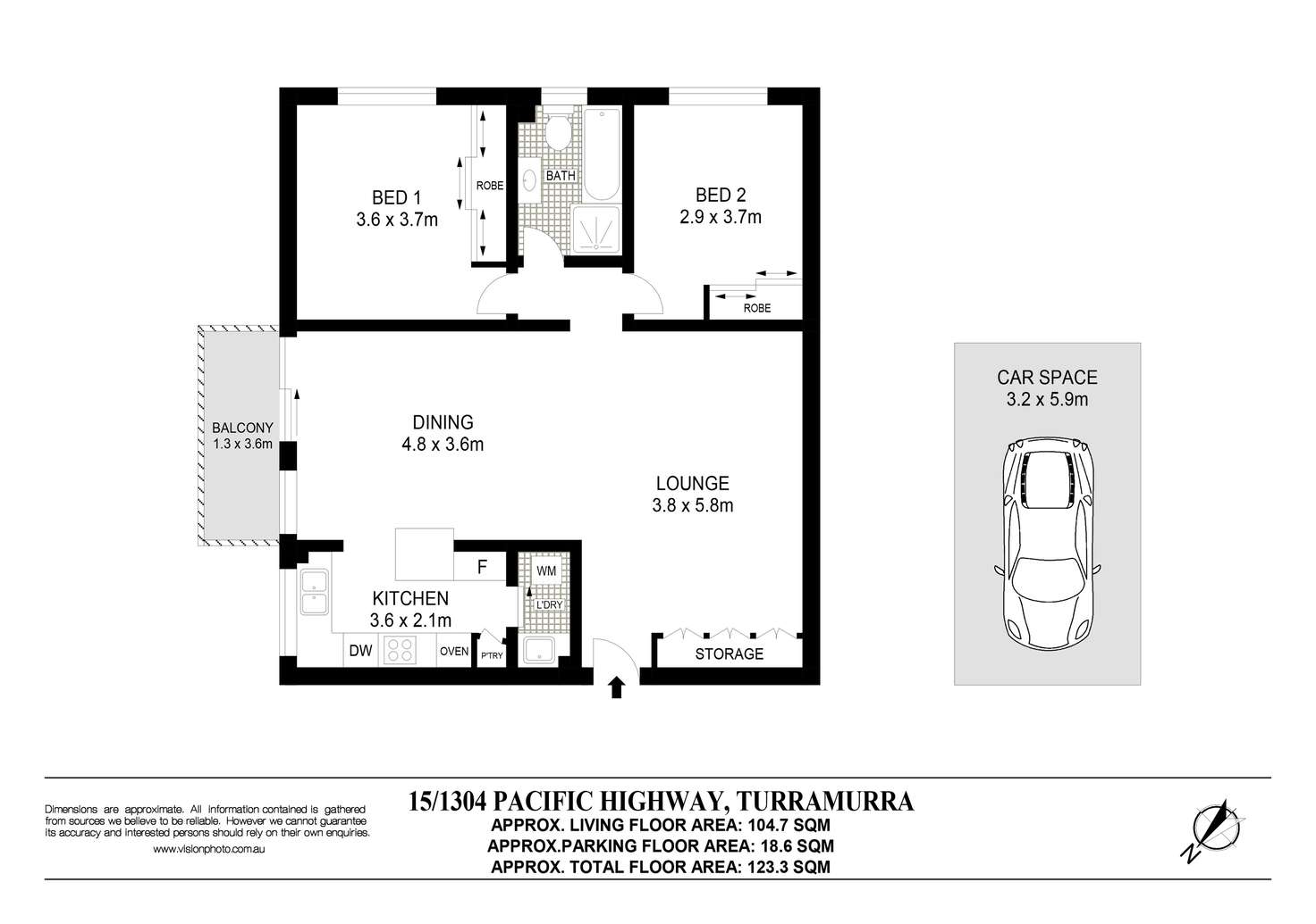 Floorplan of Homely apartment listing, 15/1304-1308 Pacific Highway, Turramurra NSW 2074