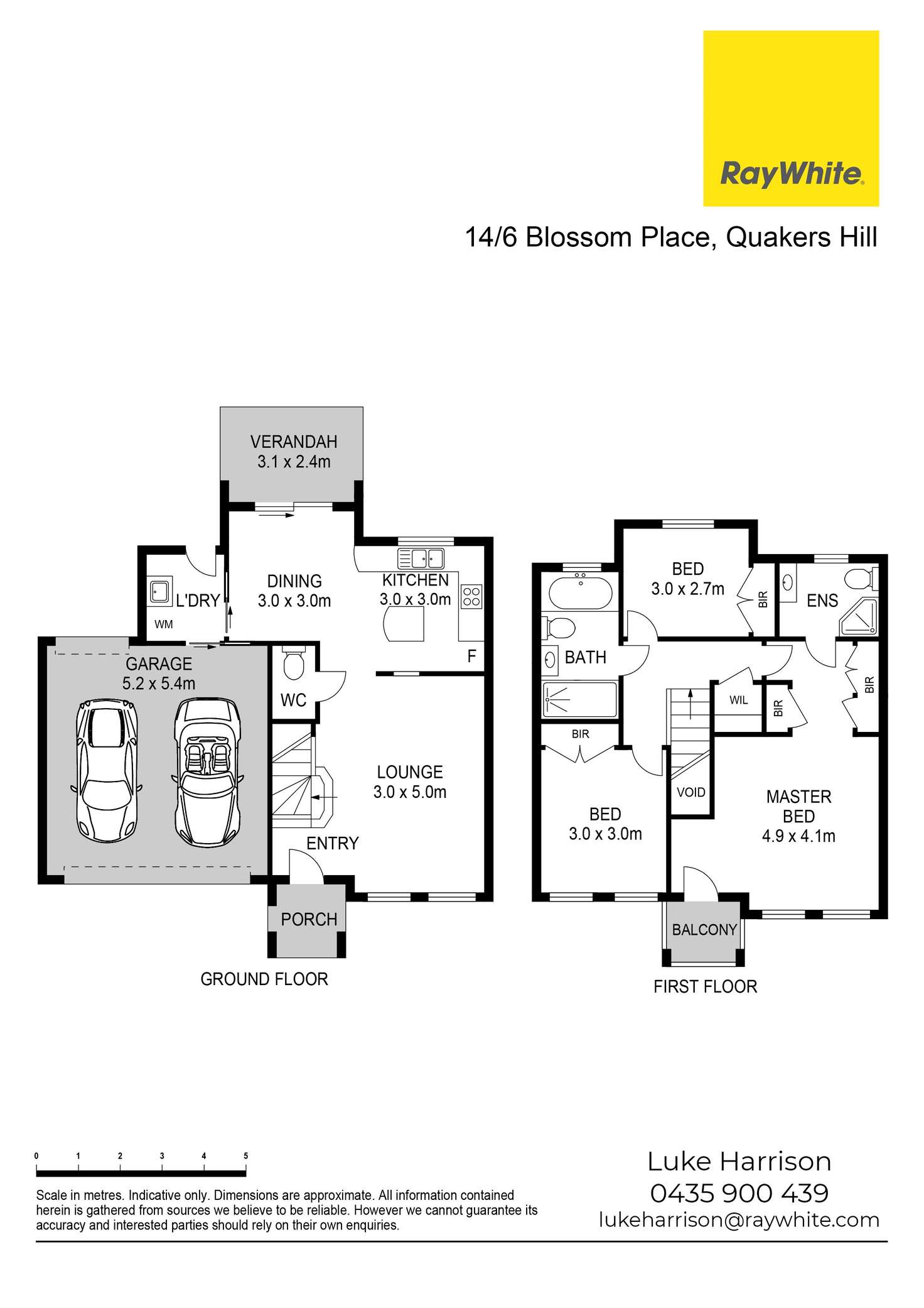 Floorplan of Homely townhouse listing, 14/6 Blossom Place, Quakers Hill NSW 2763
