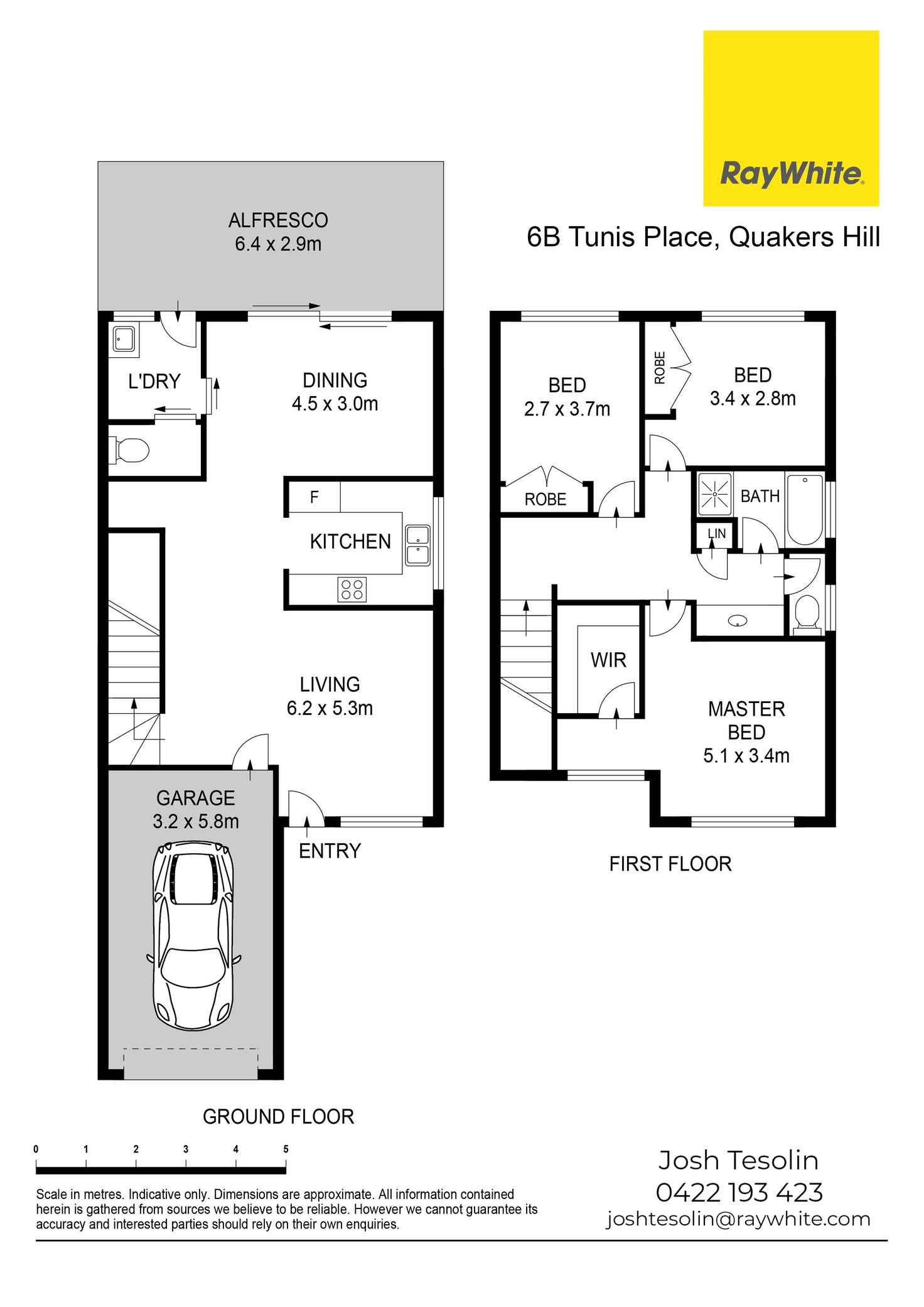 Floorplan of Homely semiDetached listing, 6B Tunis Place, Quakers Hill NSW 2763